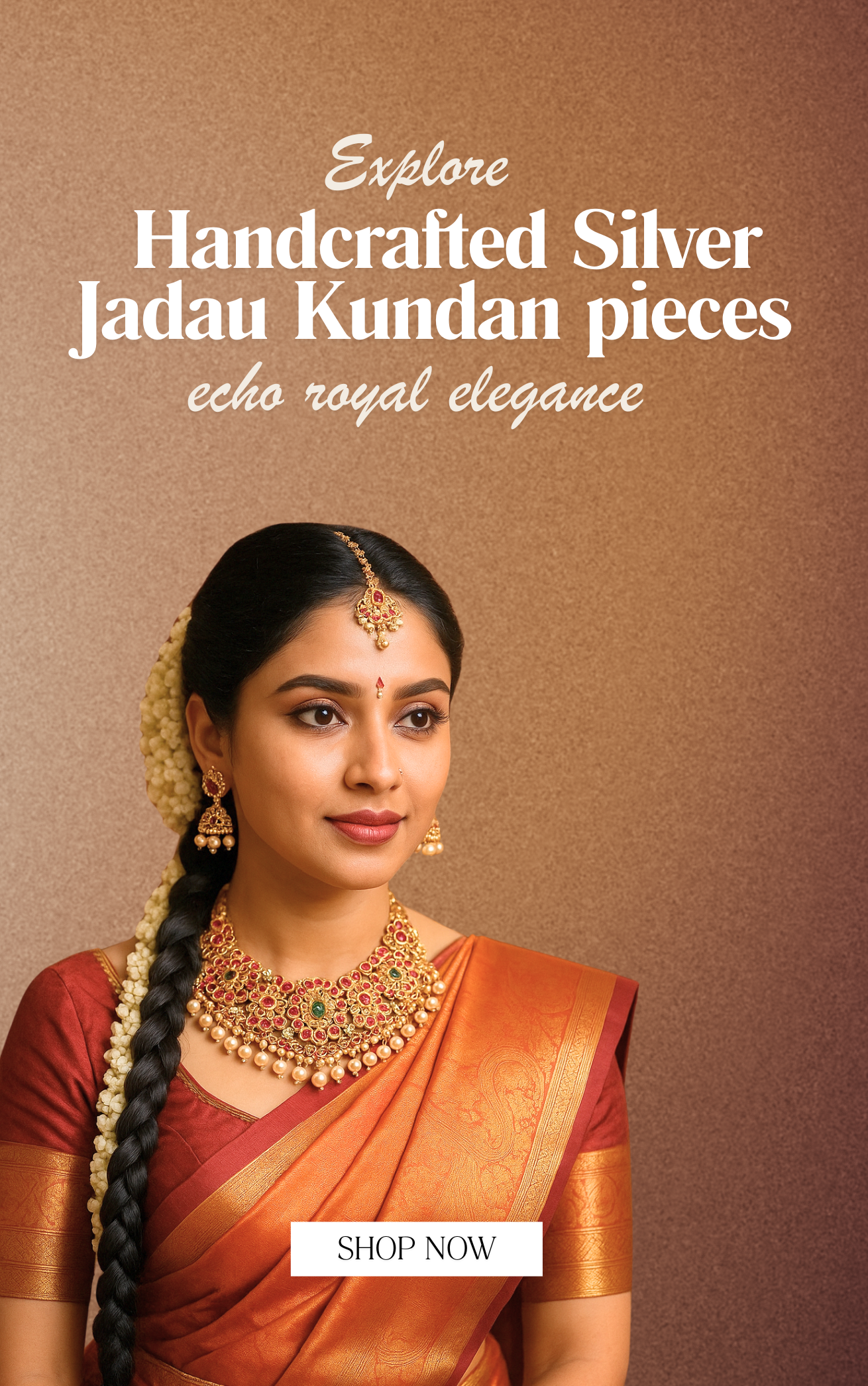Handcrafted Silver Jadau kundan