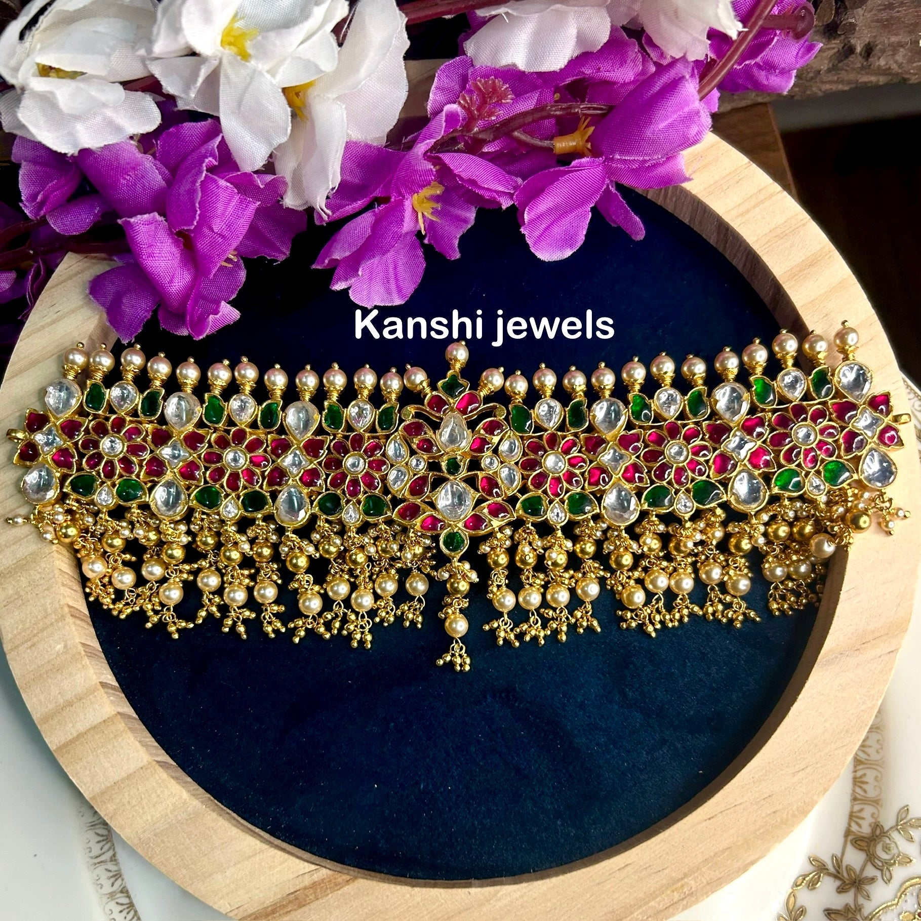 Silver Jadau Necklace