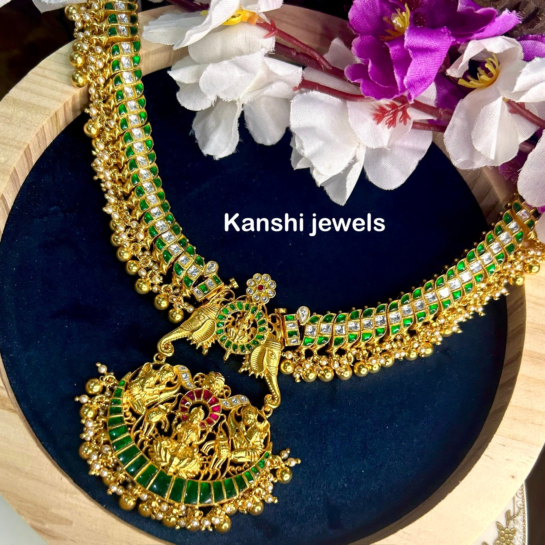 Silver Jadau Necklace