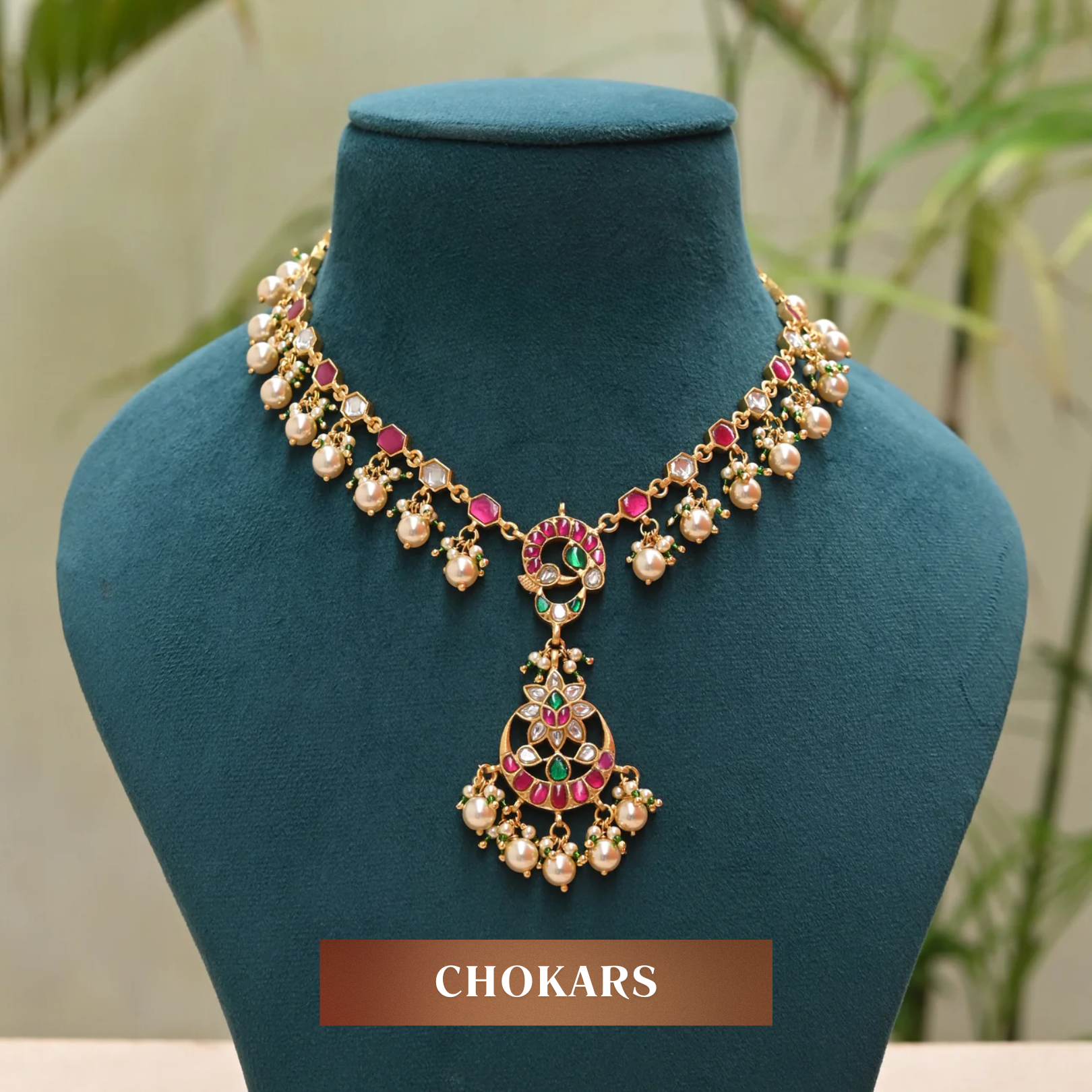 Silver Jadau Choker