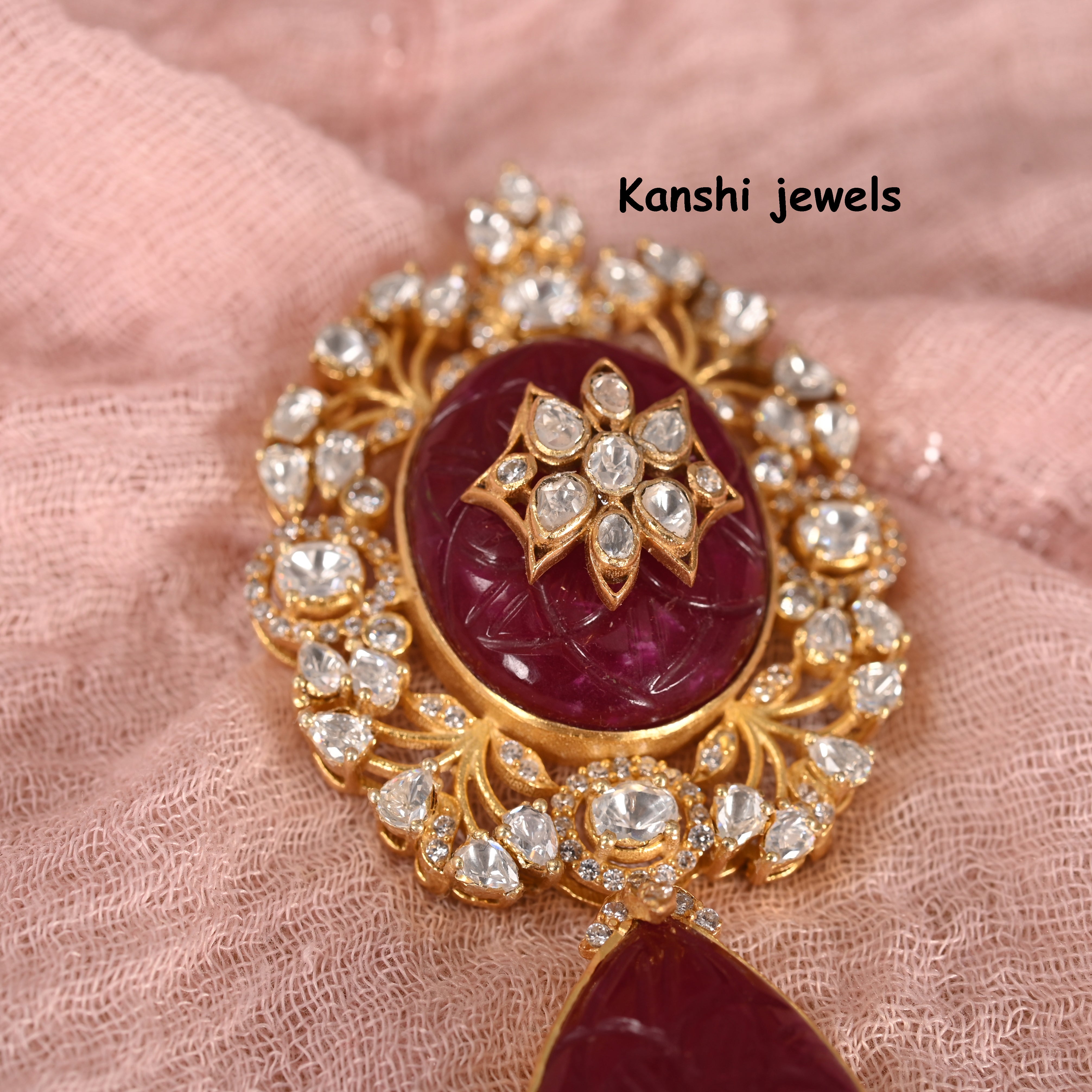 Silver moissanite pendant
