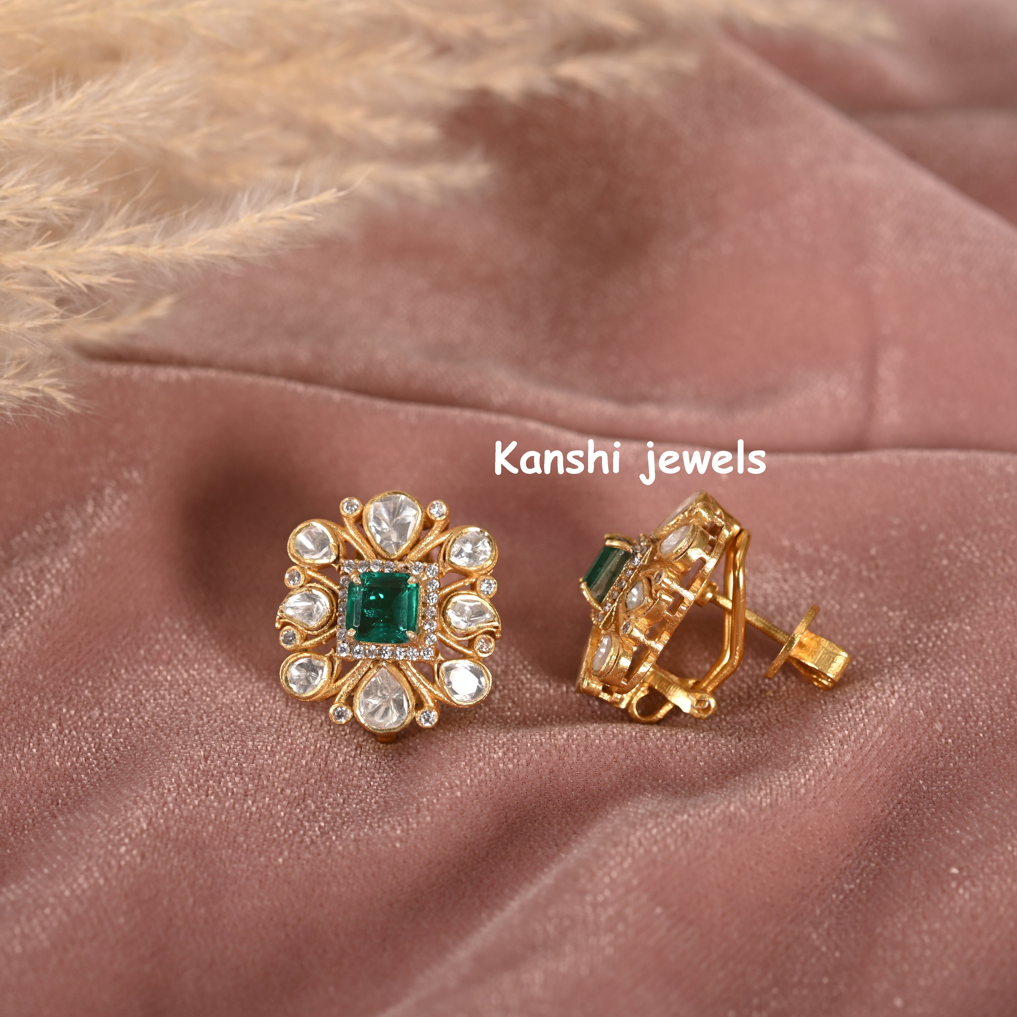 Silver moissanite studs