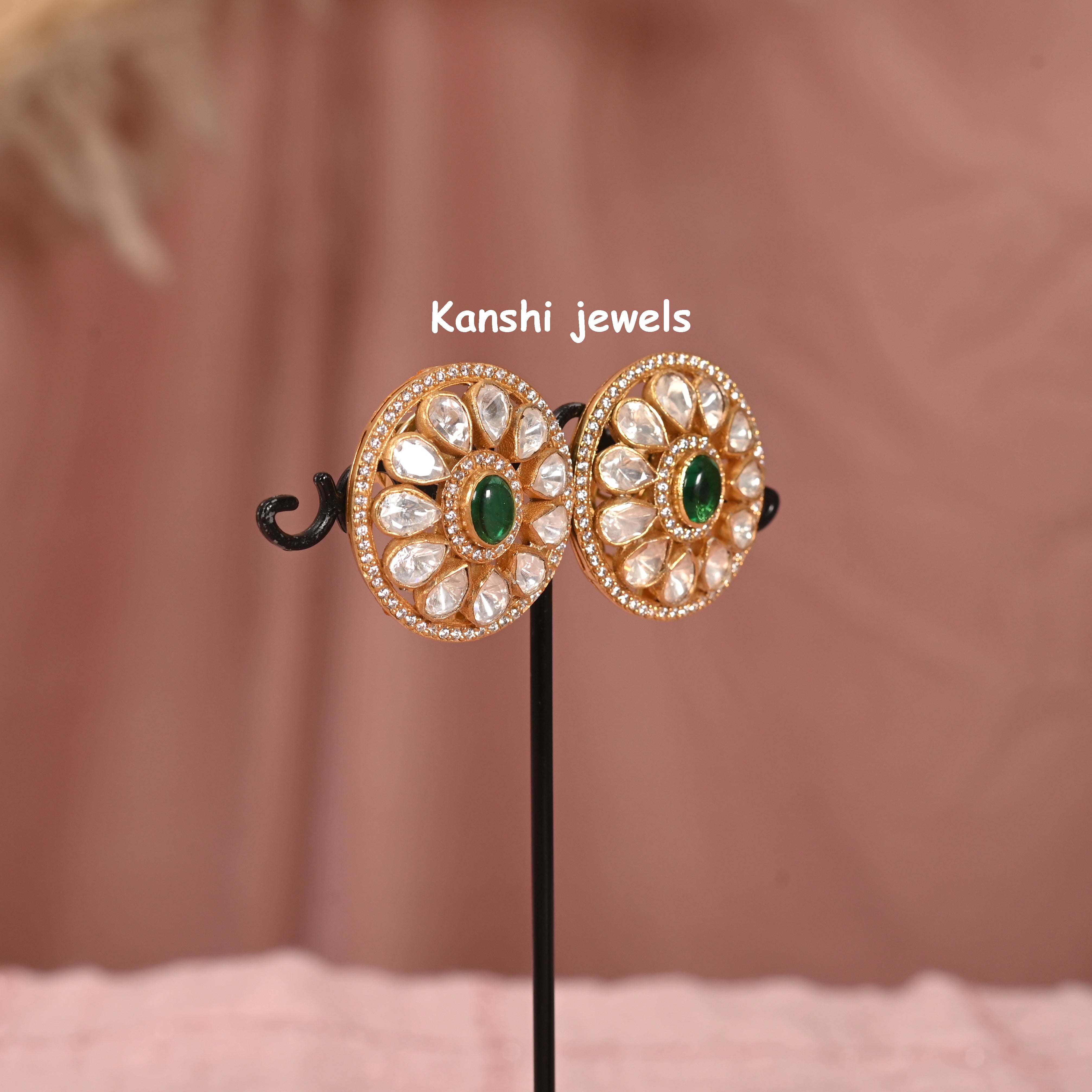 Silver moissanite studs