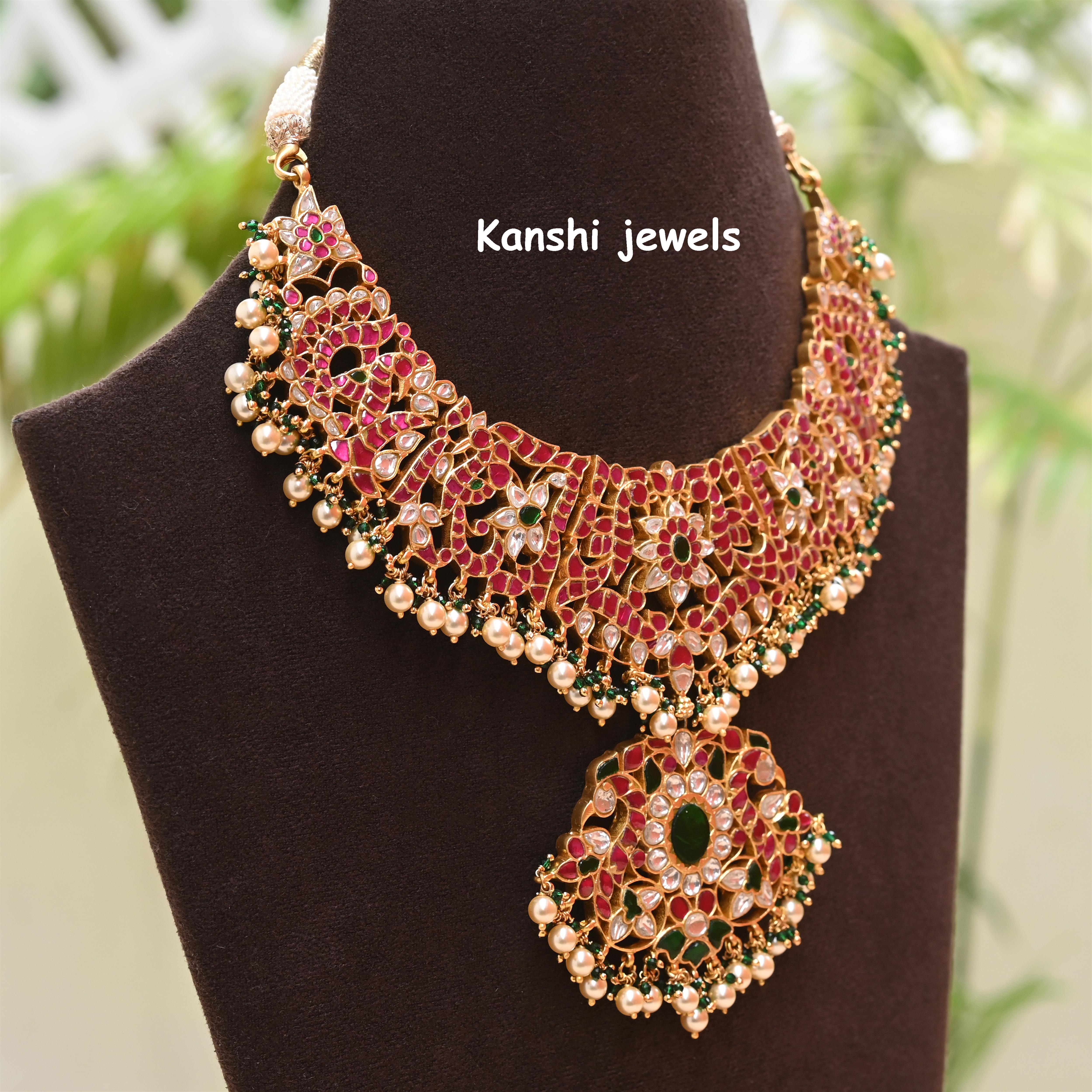 Silver Jadau Necklace