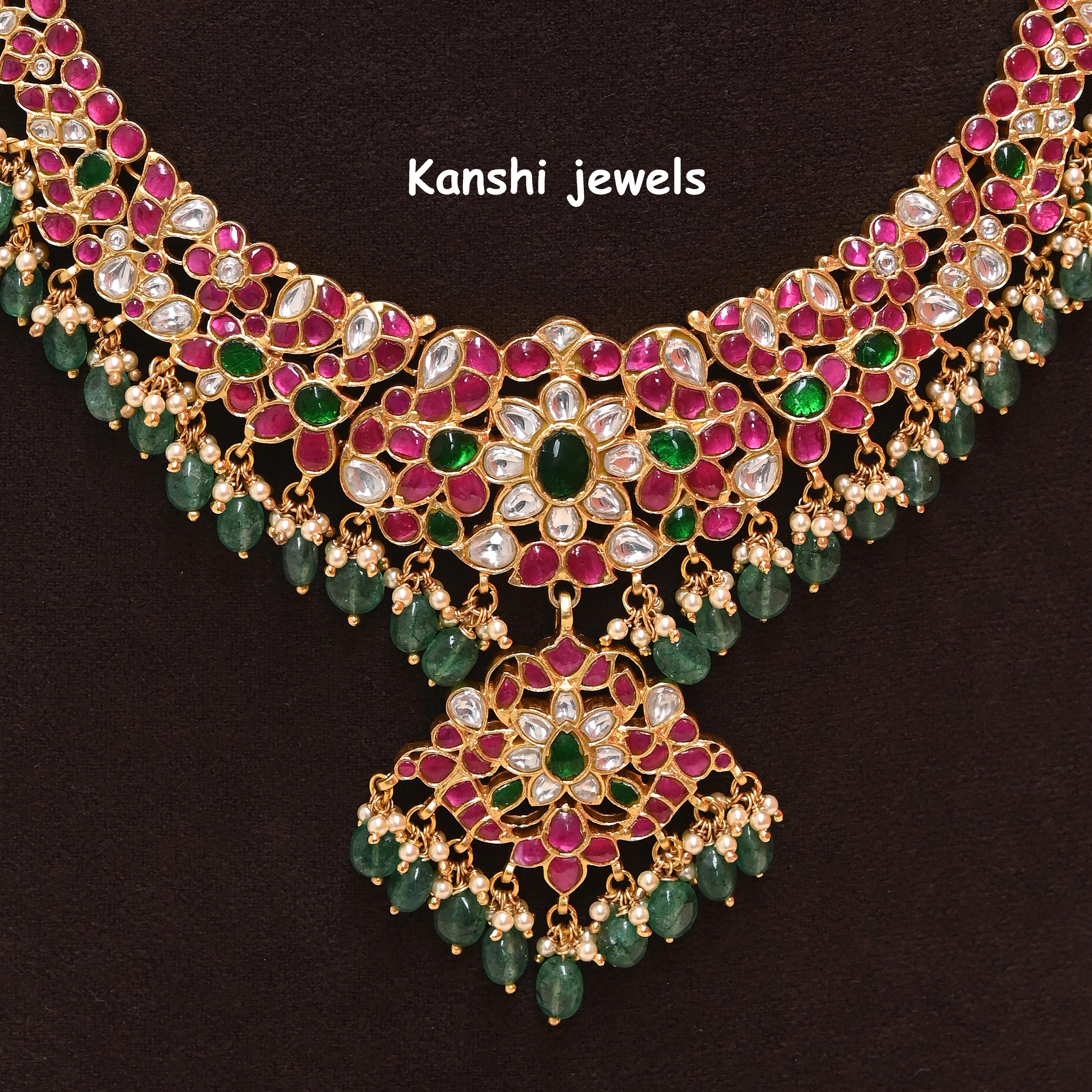 Silver Jadau Necklace