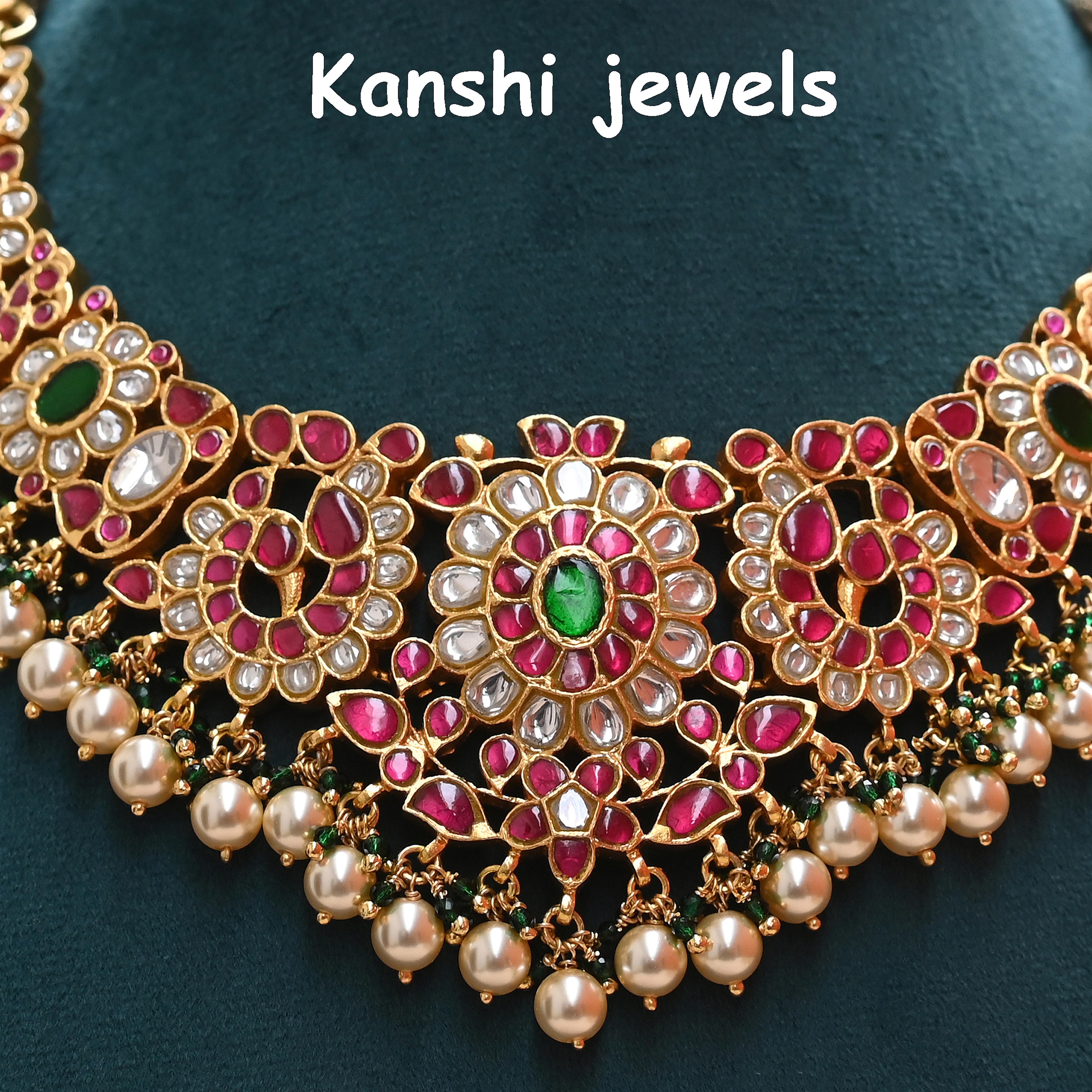 Silver Jadau Necklace