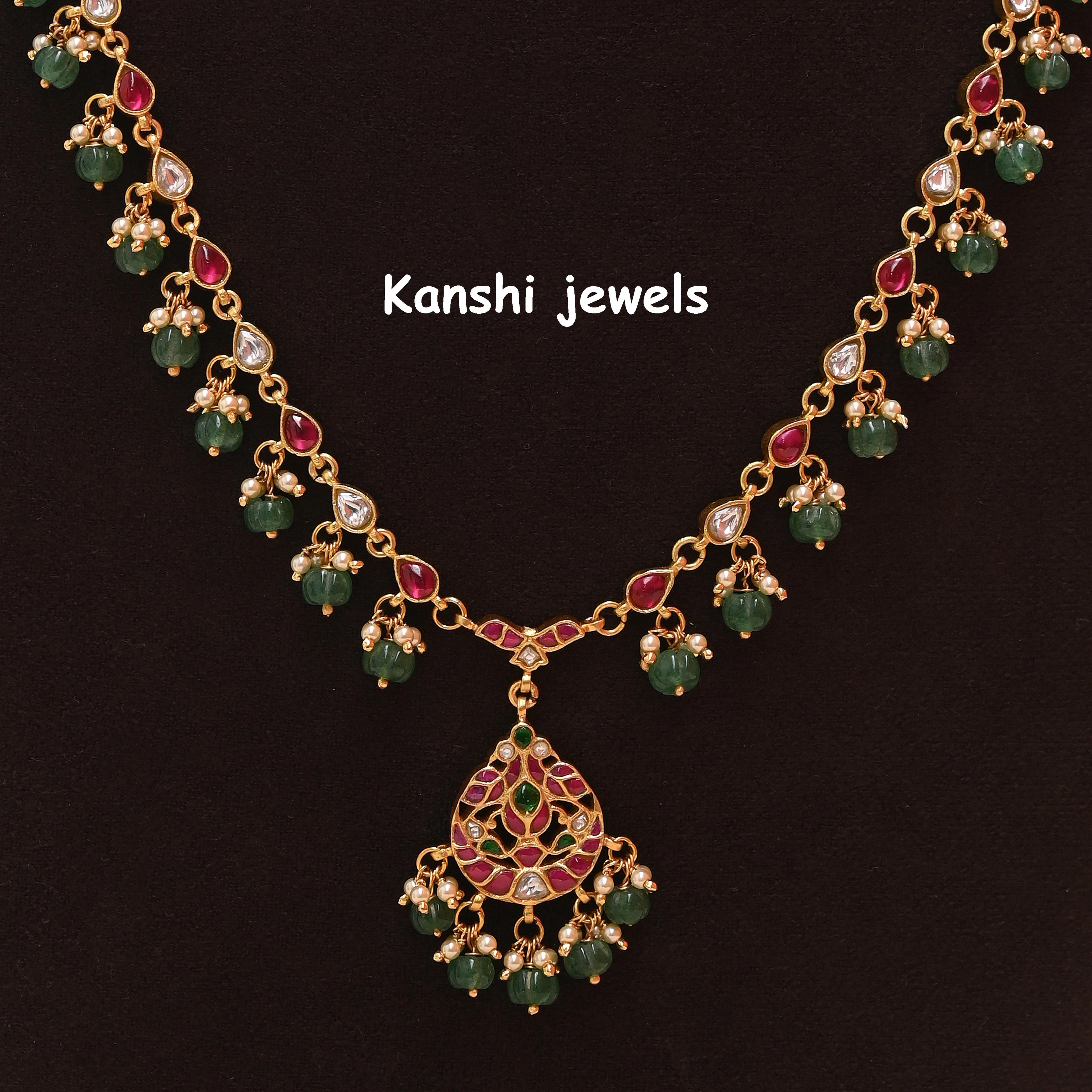 Silver Jadau Necklace