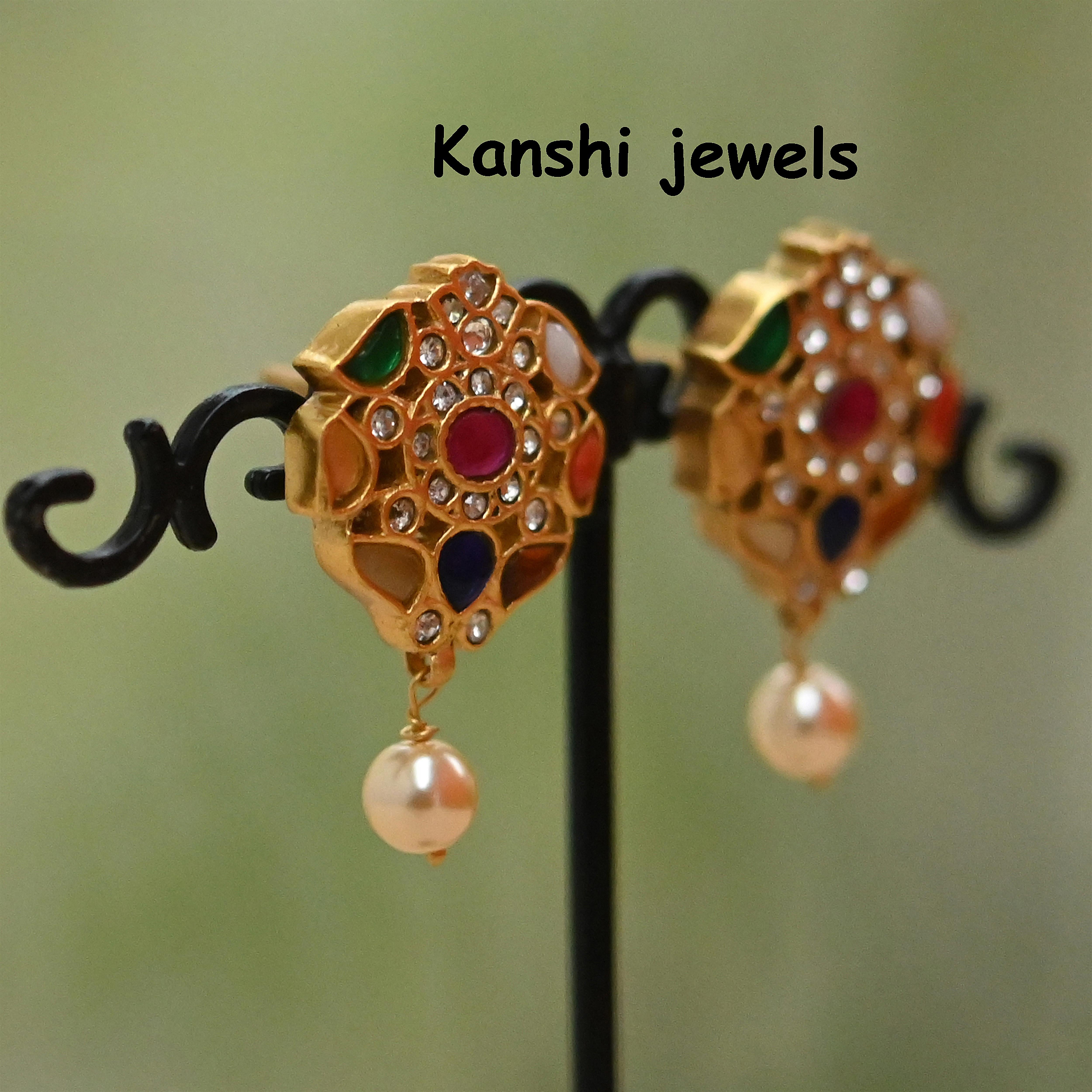 Silver Jadau Earrings