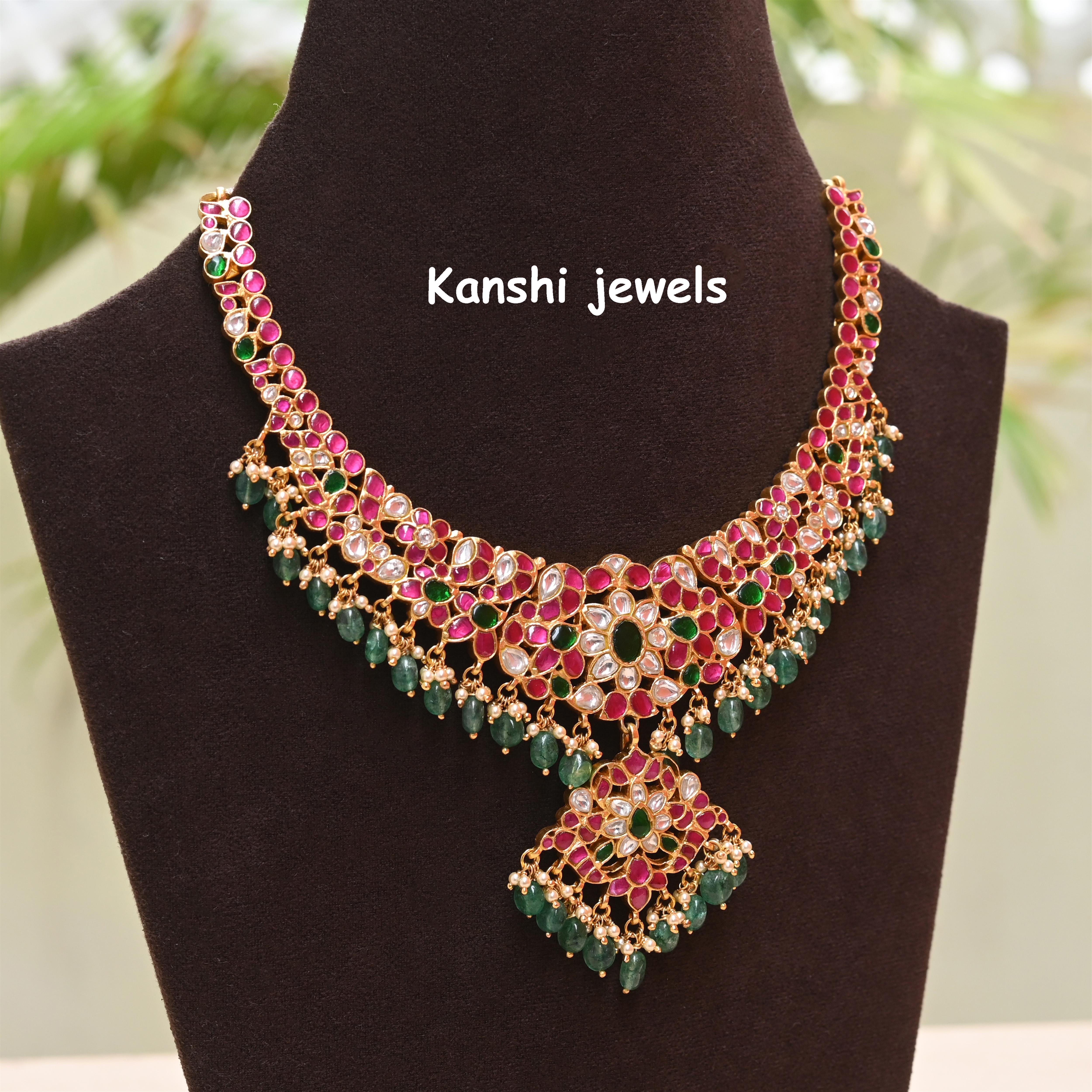 Silver Jadau Necklace