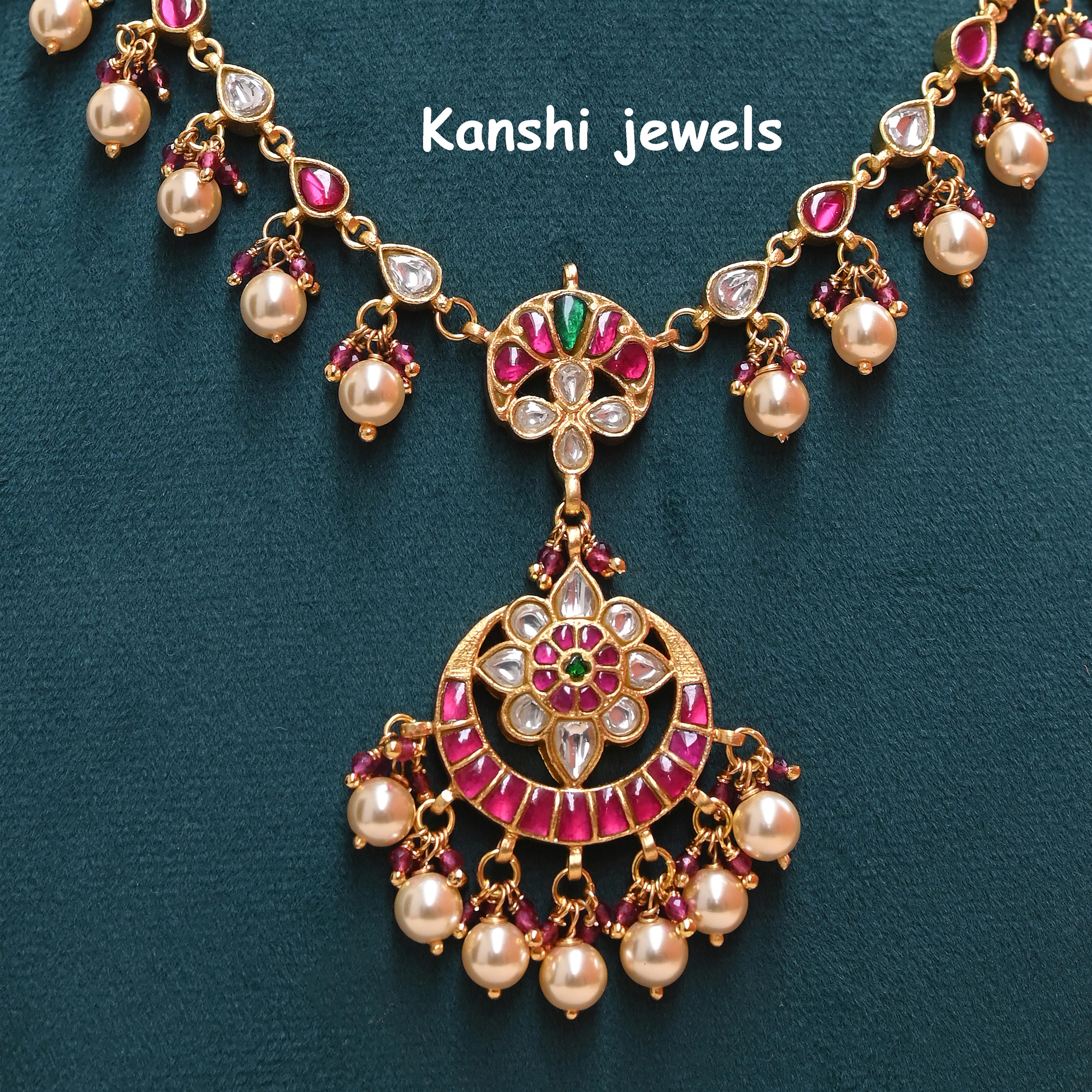 Silver Jadau Necklace