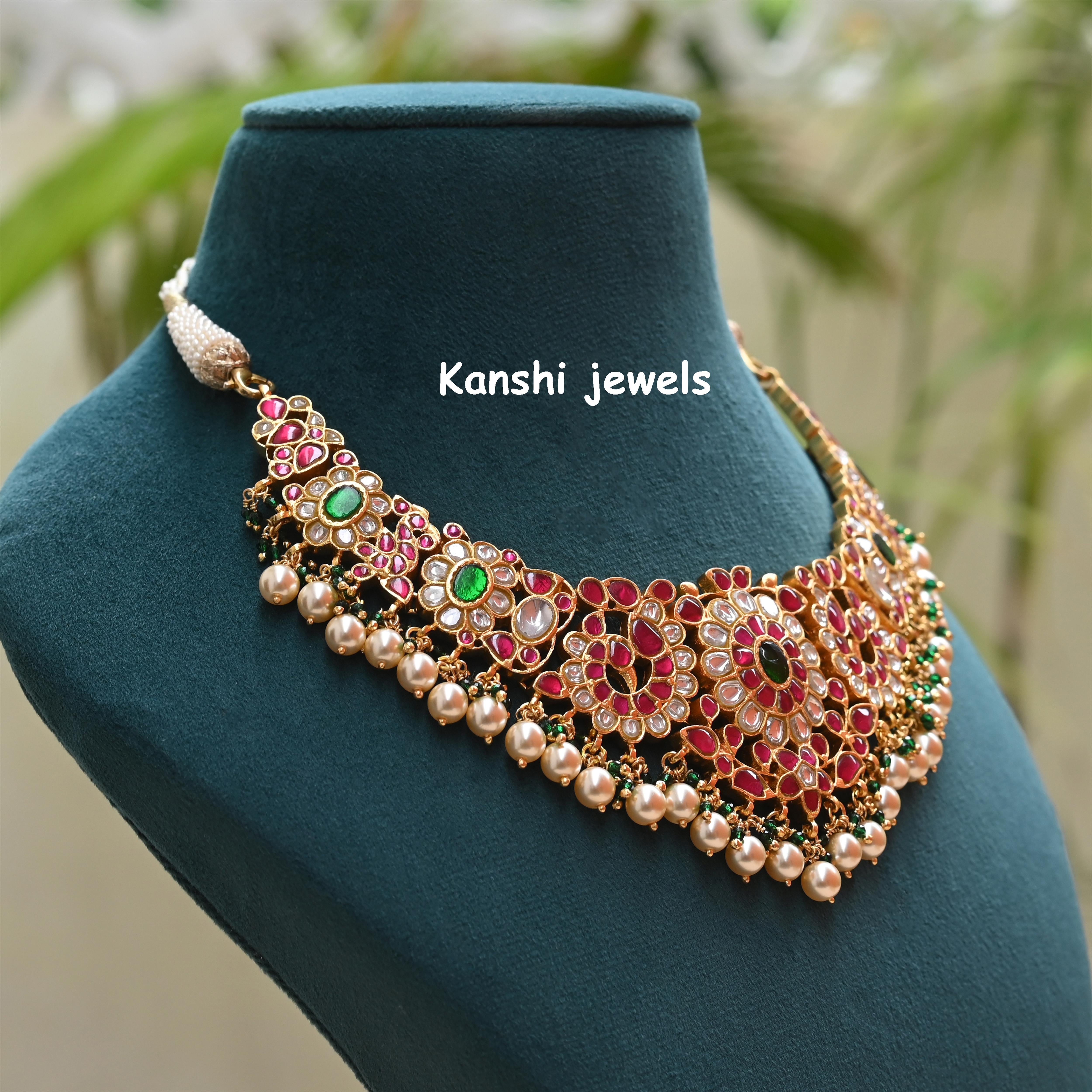 Silver Jadau Necklace