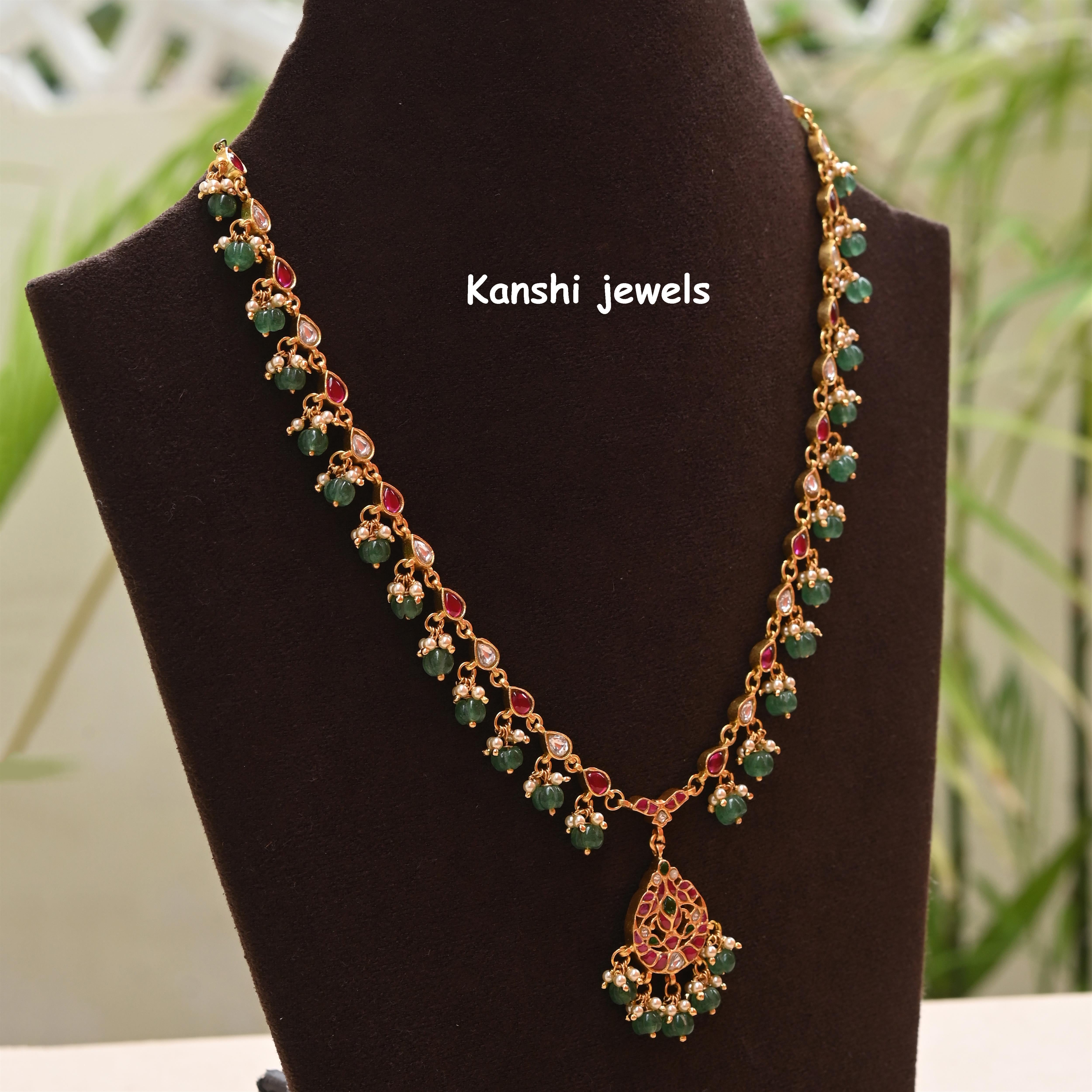 Silver Jadau Necklace