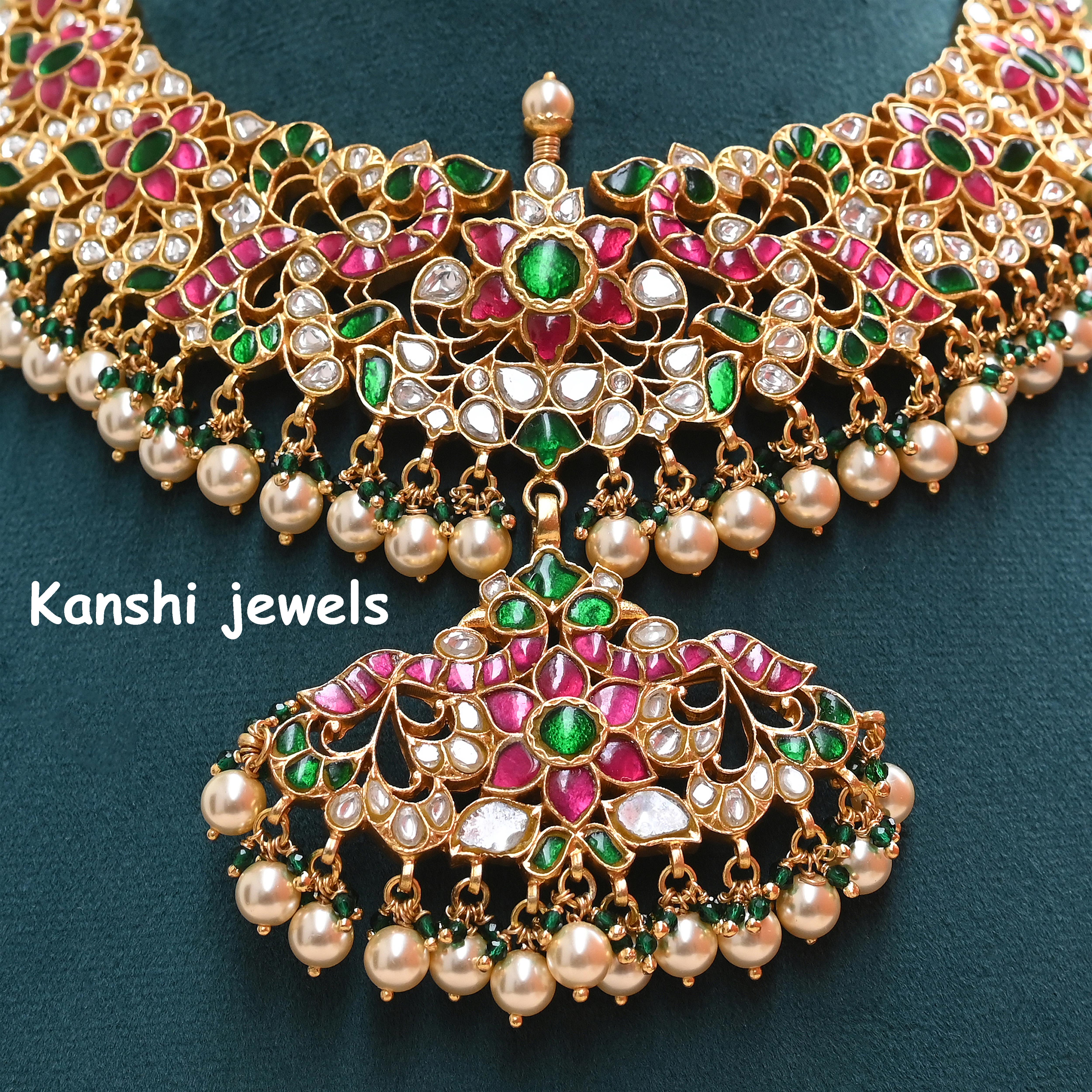 Silver Jadau Necklace