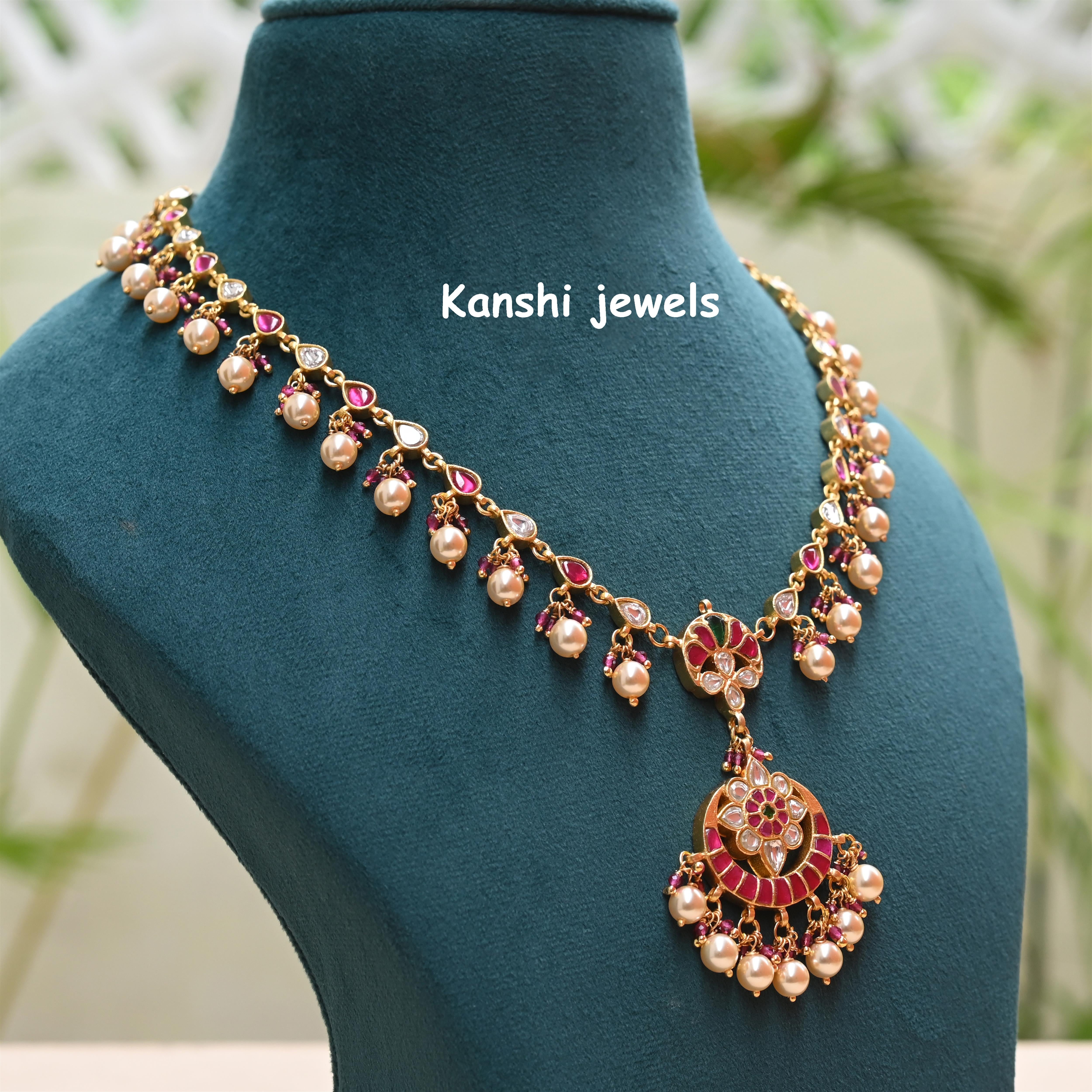 Silver Jadau Necklace