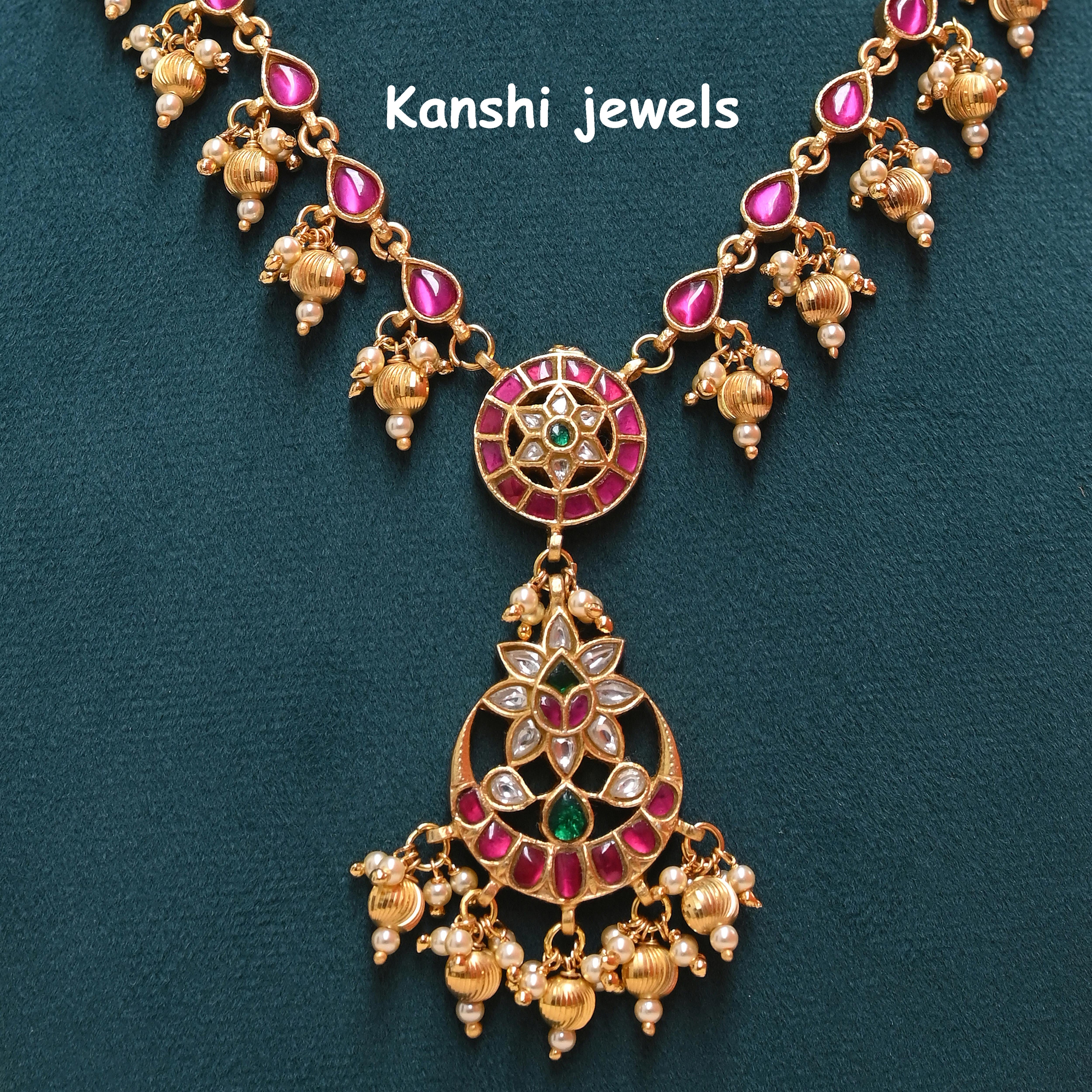 Silver Jadau Necklace