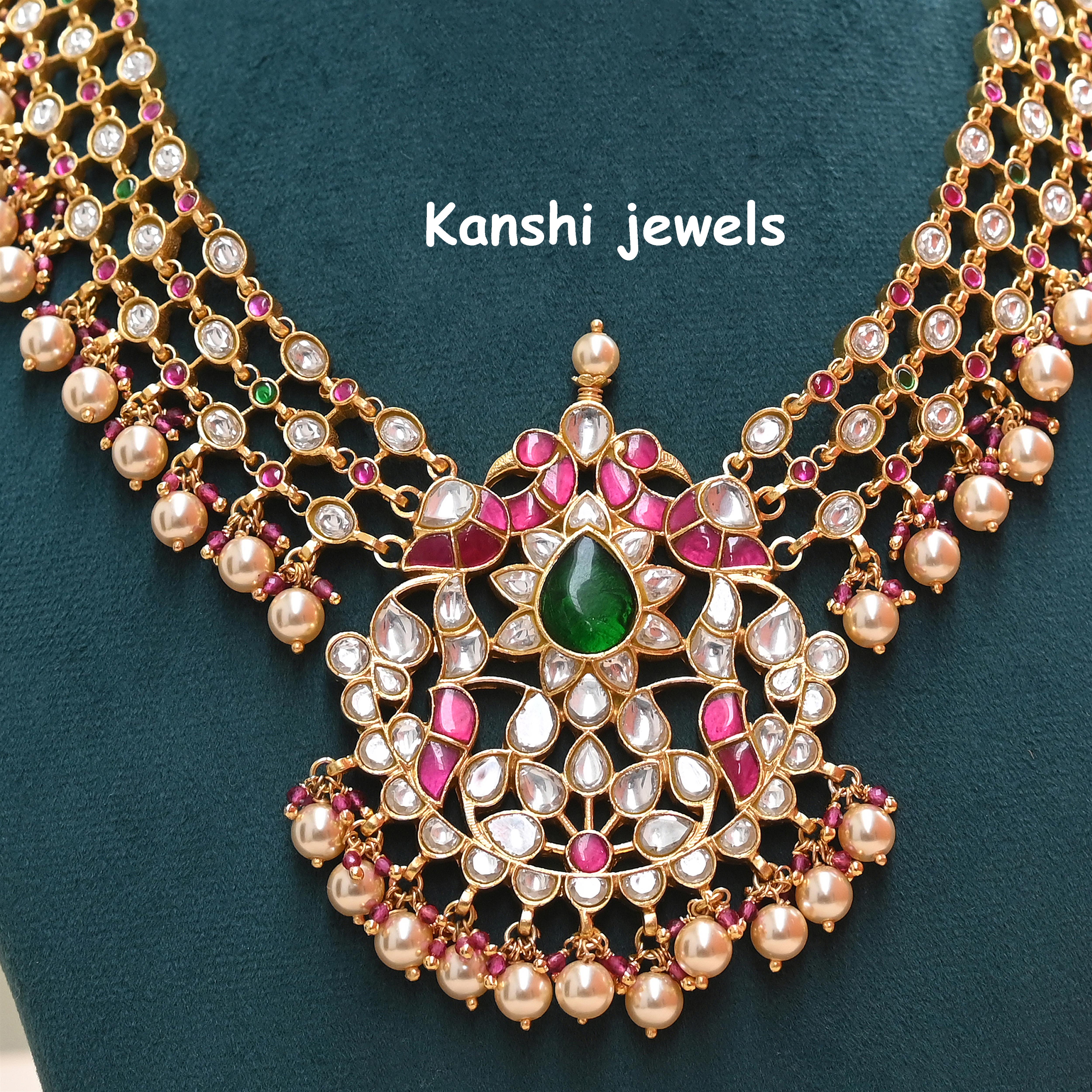 Silver Jadau Necklace