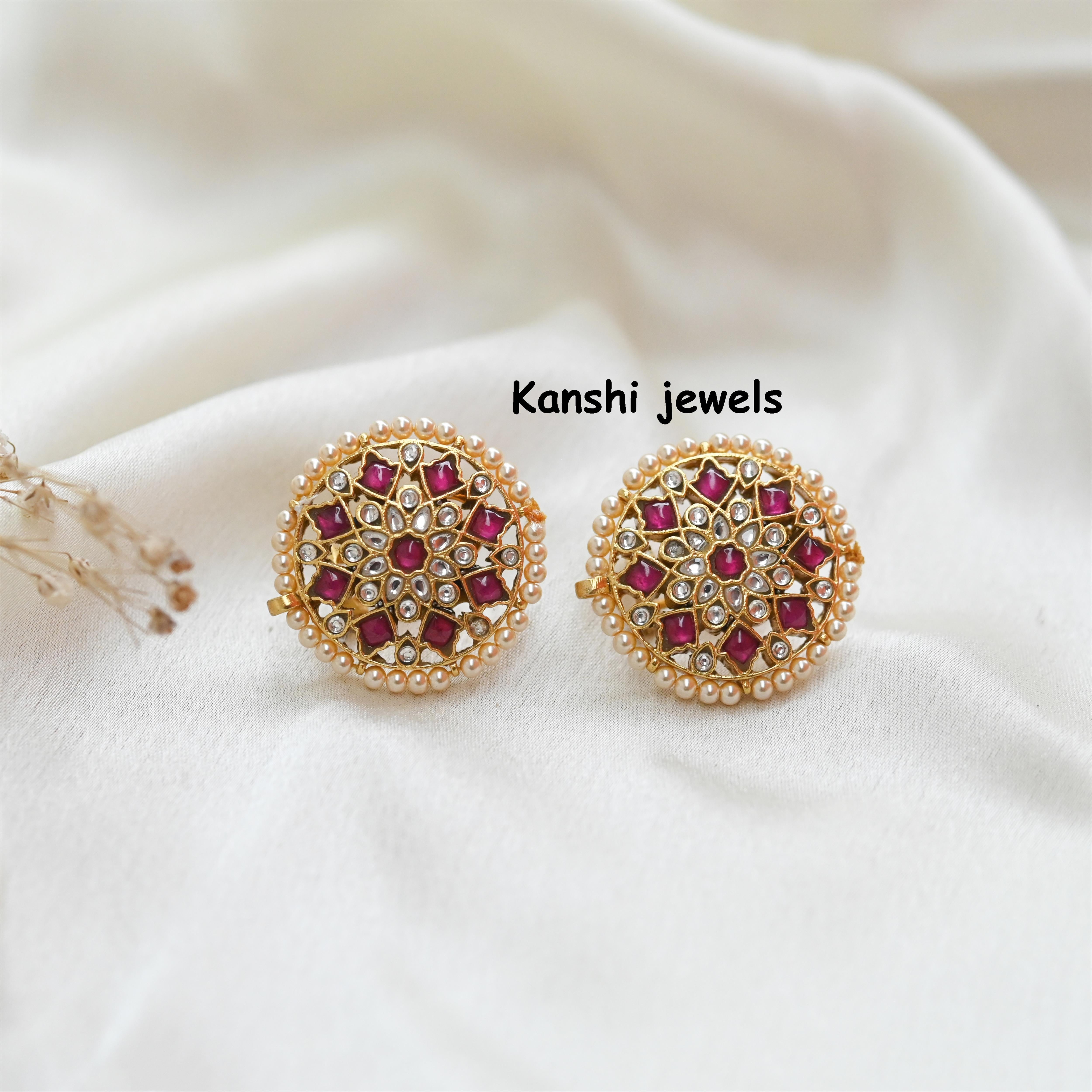 Silver Jadau Earrings