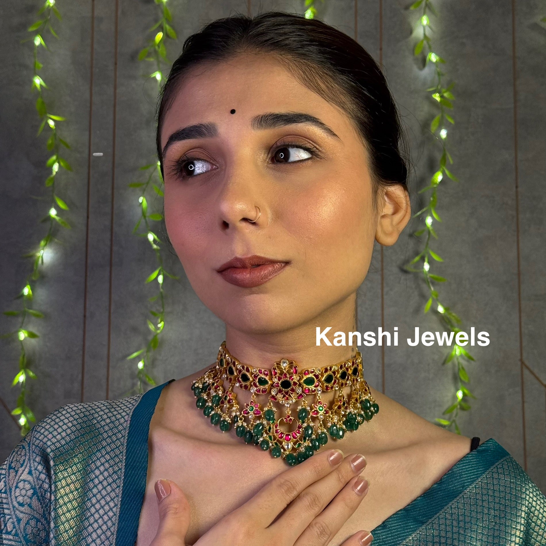 Silver Jadau Necklace