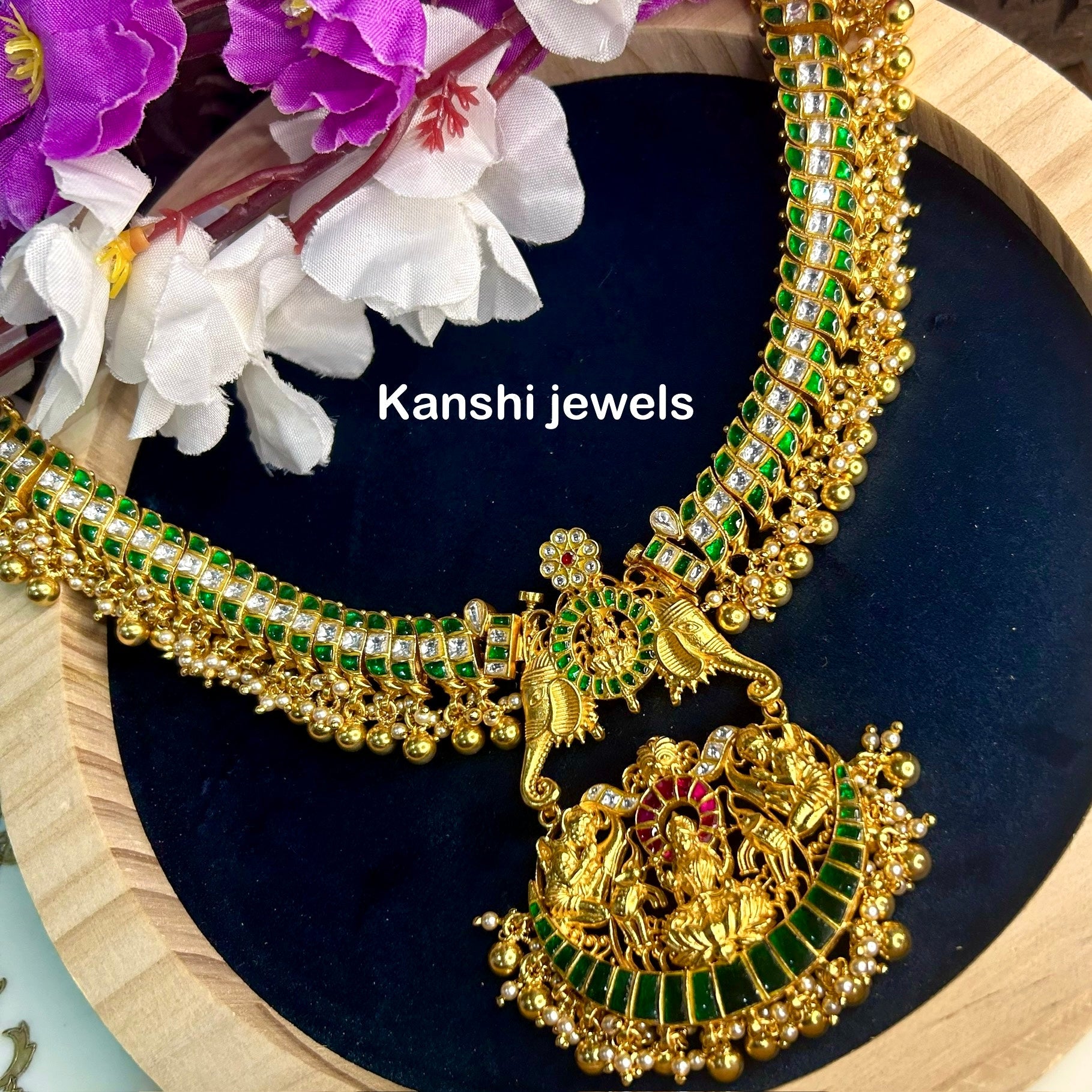 Silver Jadau Necklace