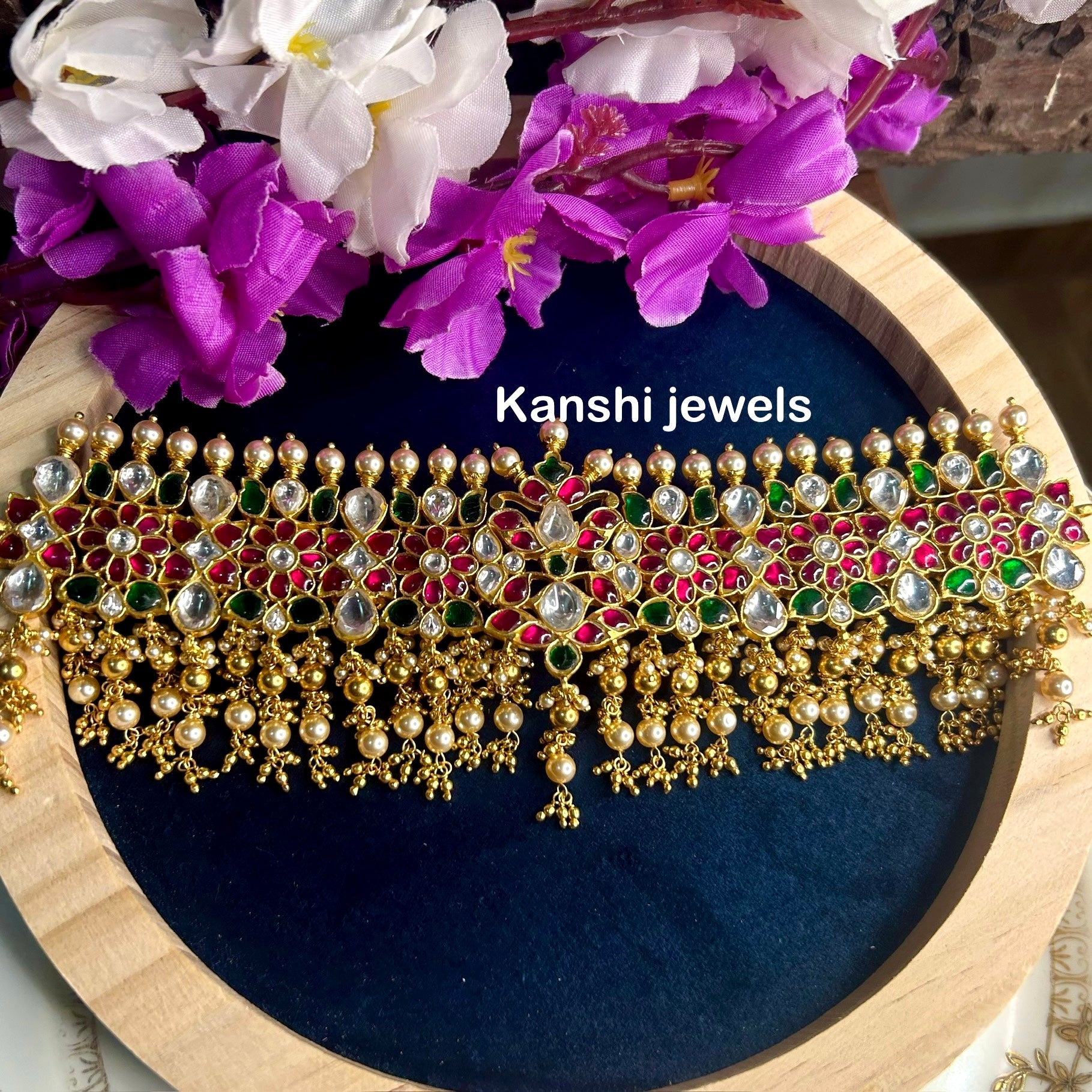 Silver Jadau Necklace