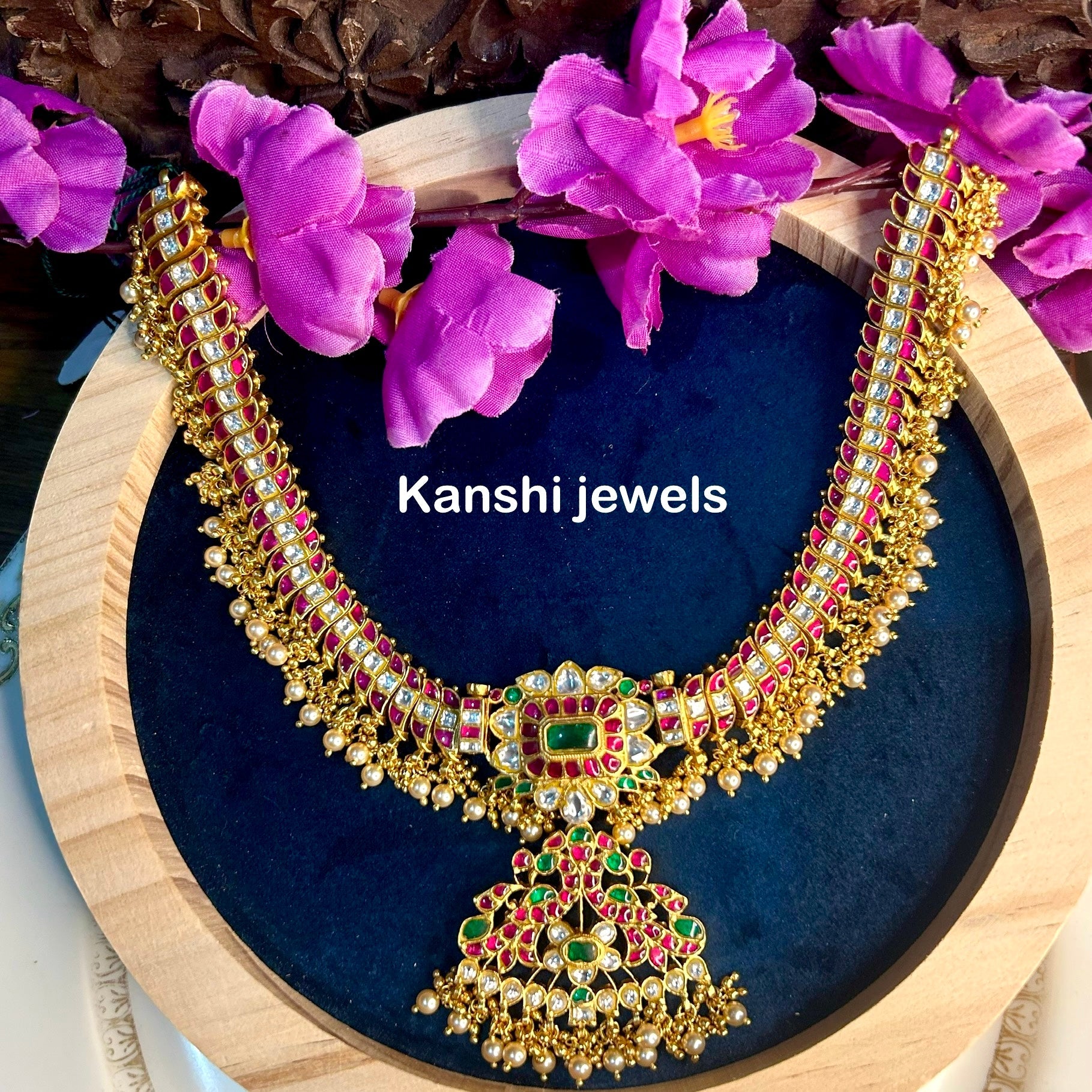 Silver Jadau Necklace