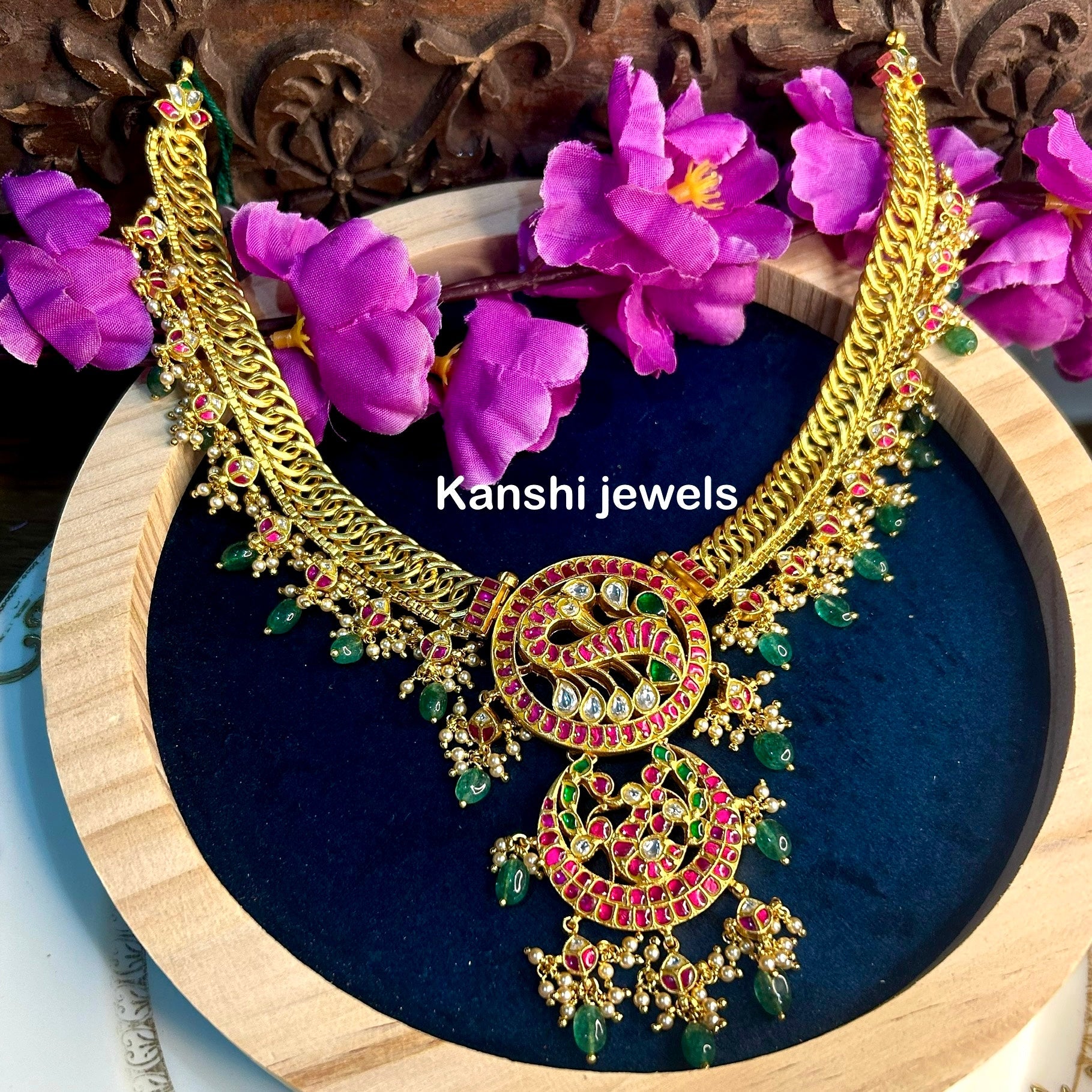 Silver Jadau Necklace