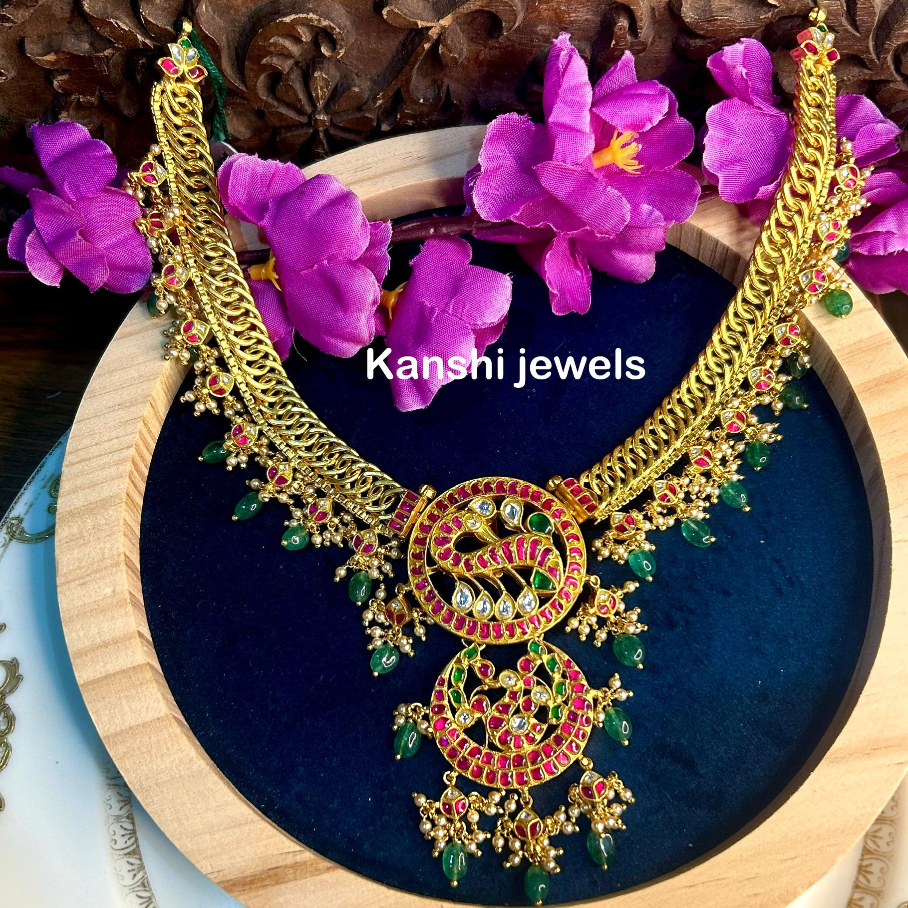 Silver Jadau Necklace