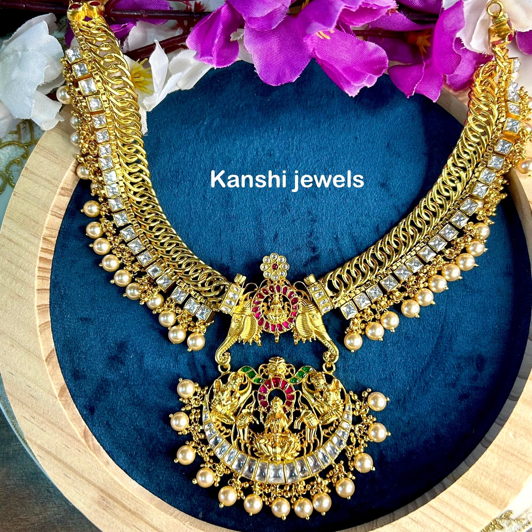 Silver Jadau Necklace
