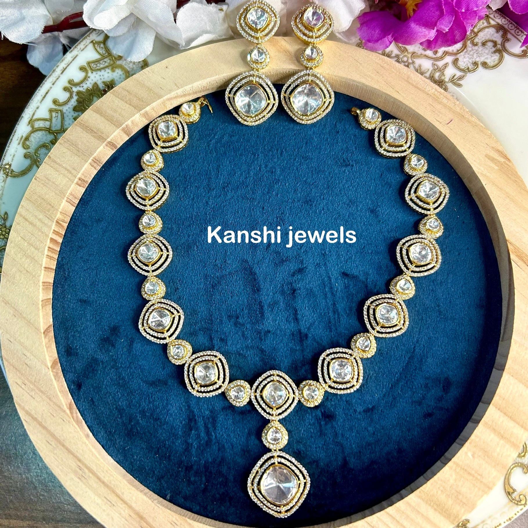 Silver moissanite Haram Set