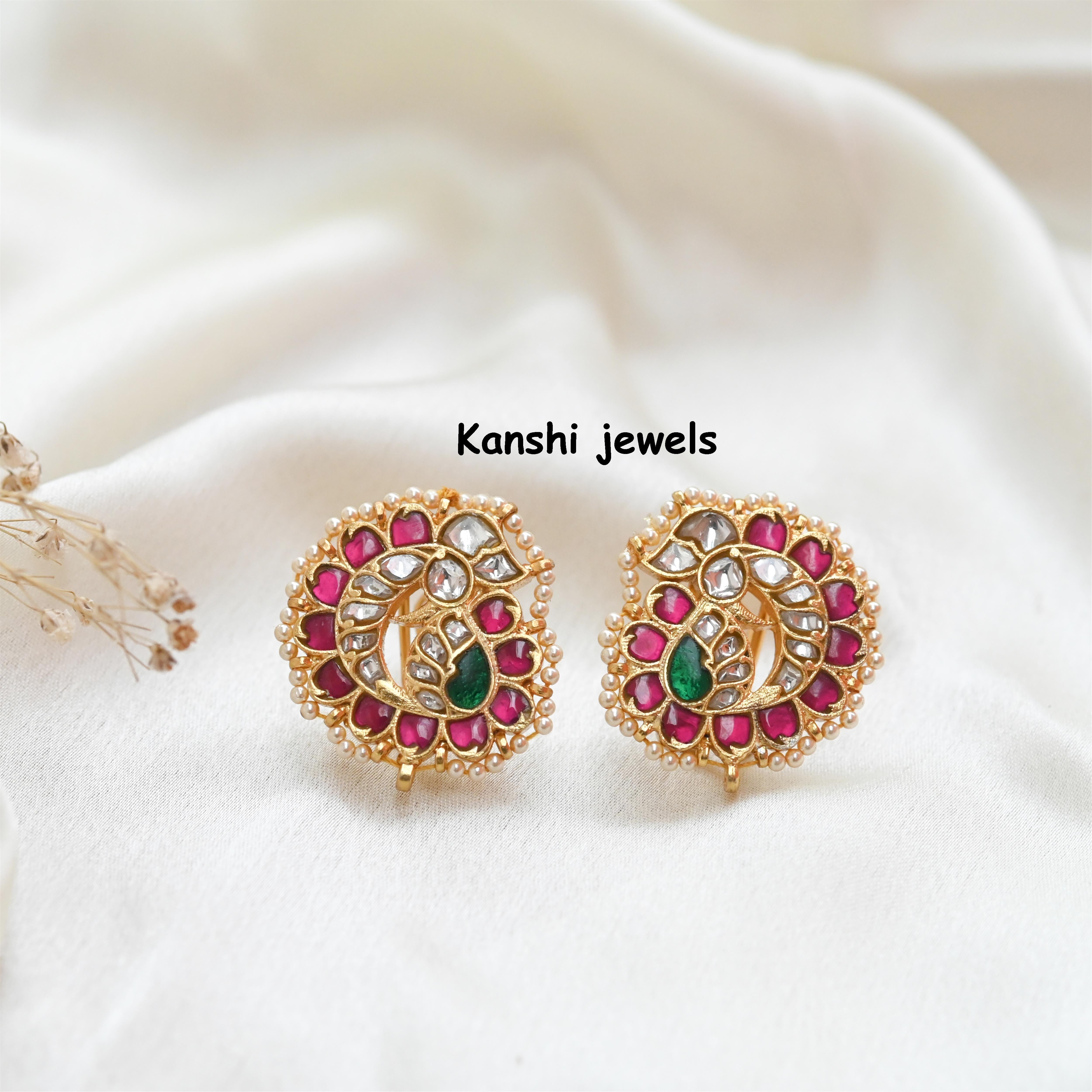 Silver Jadau Earrings