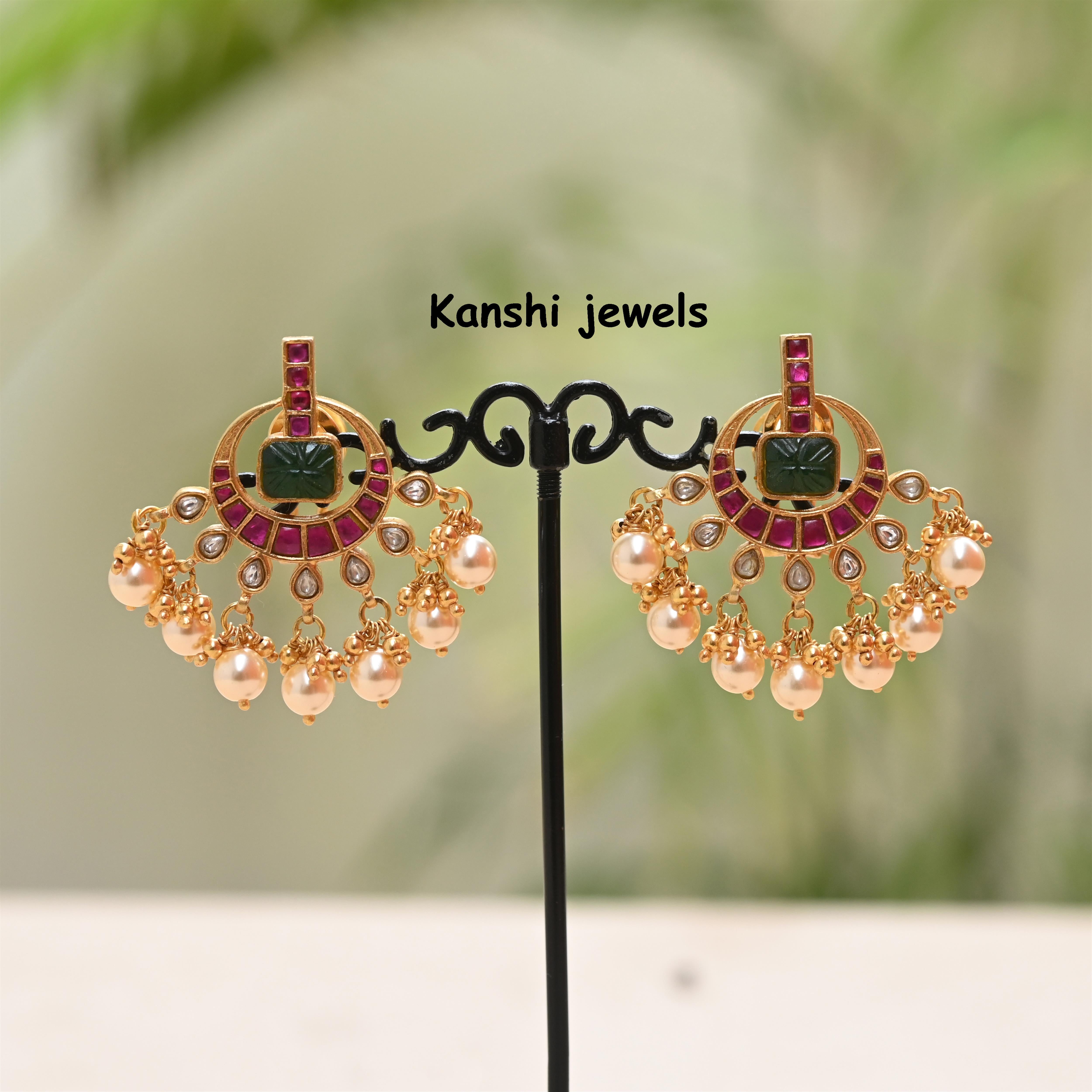 Silver Jadau Earrings