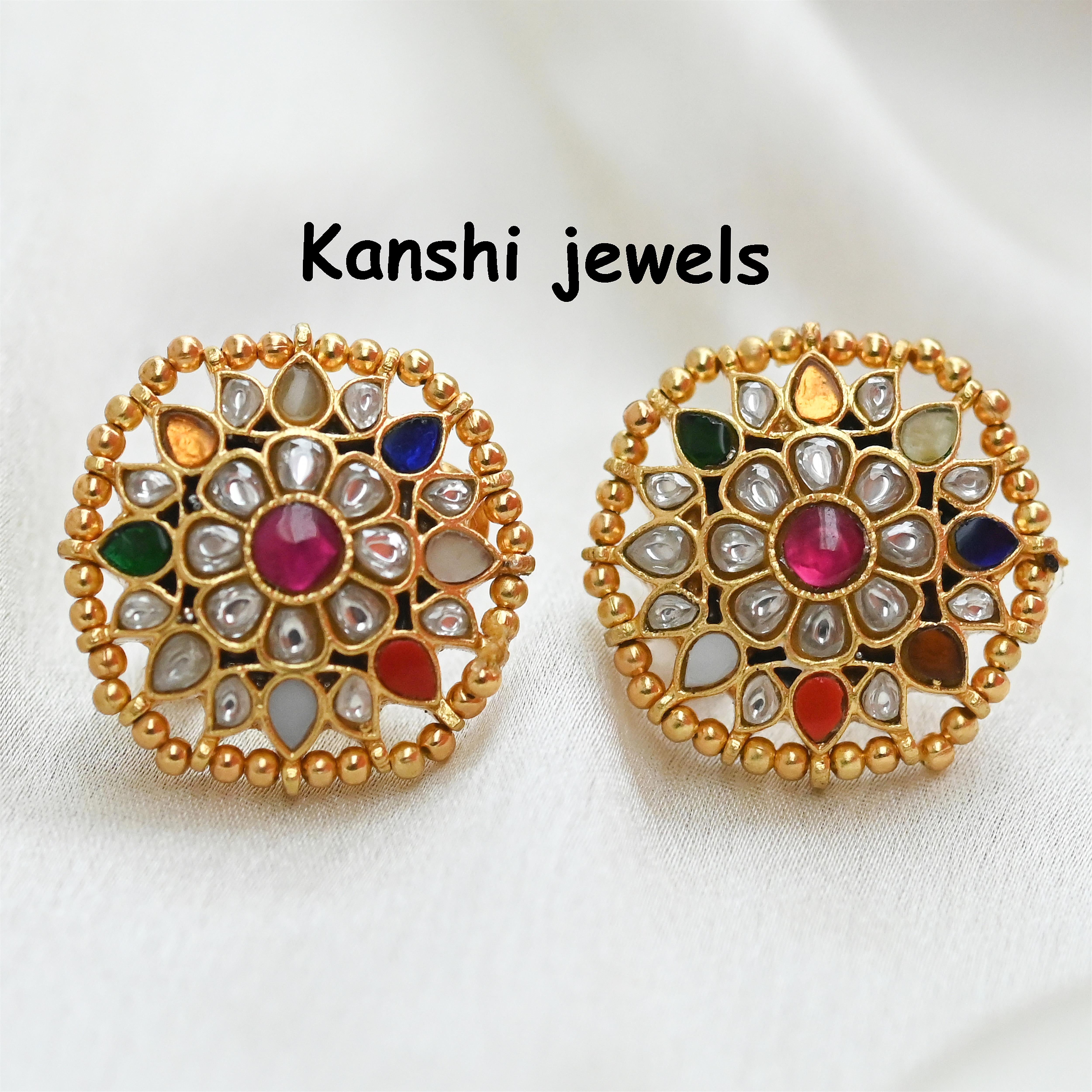 Silver Jadau Earrings