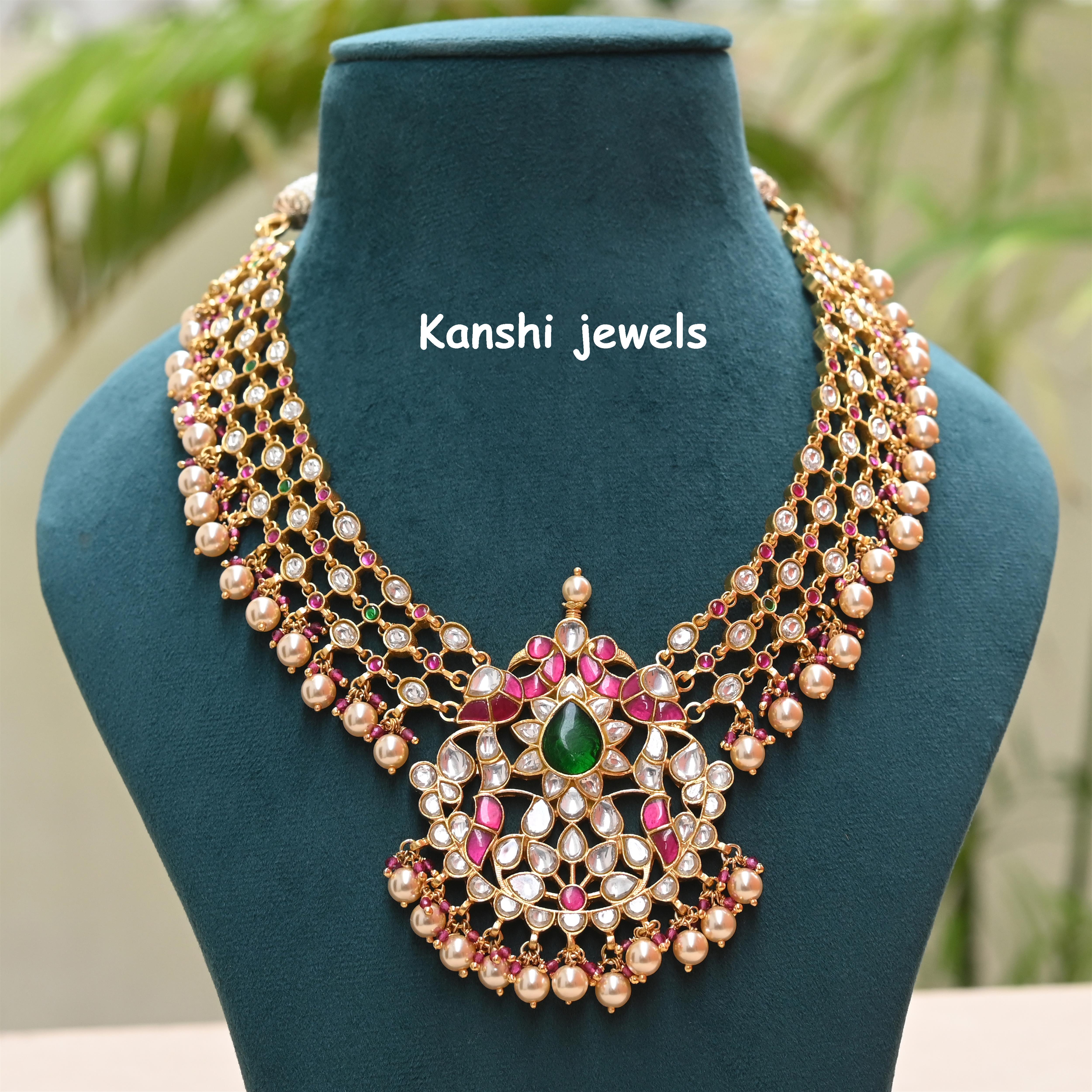 Silver Jadau Necklace