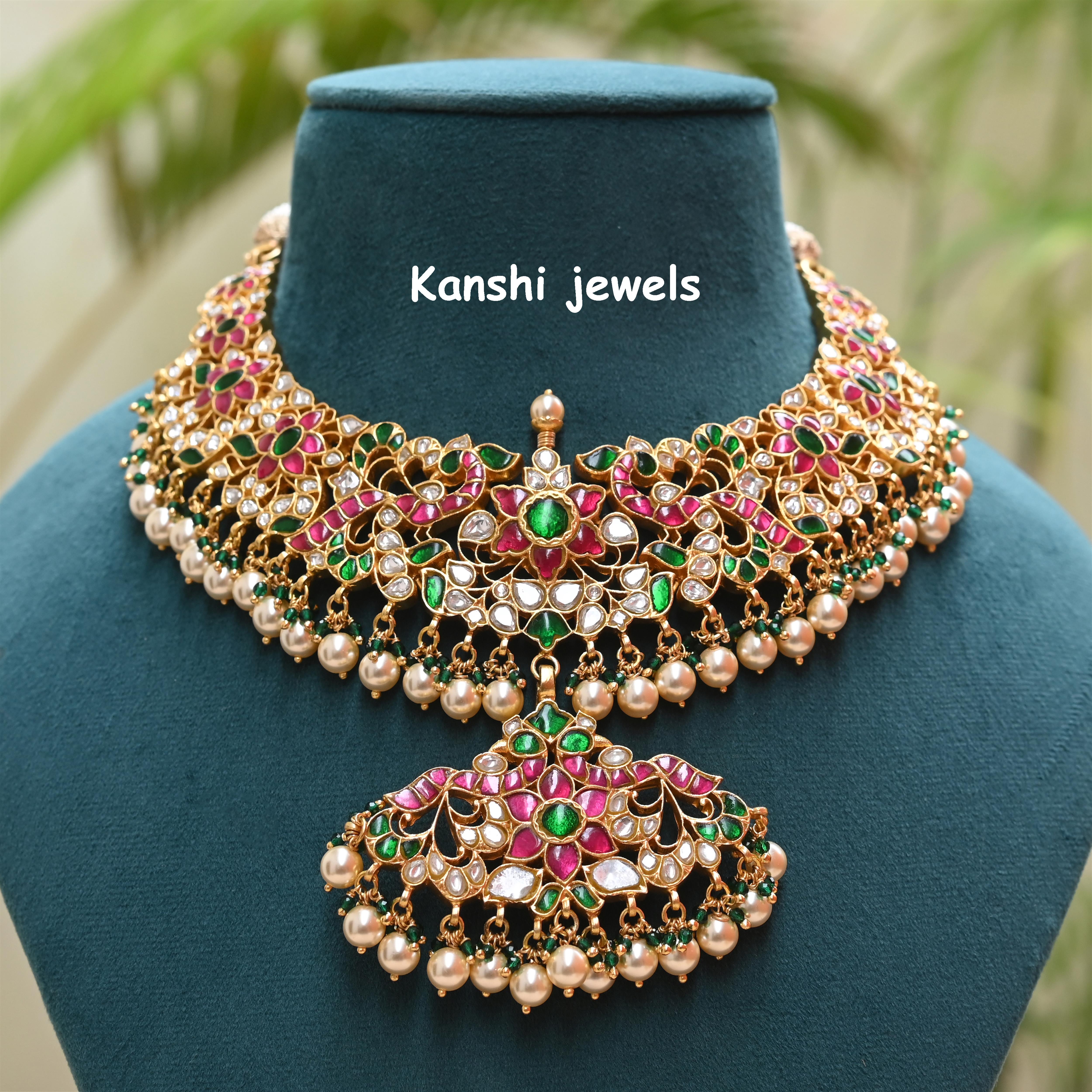 Silver Jadau Necklace