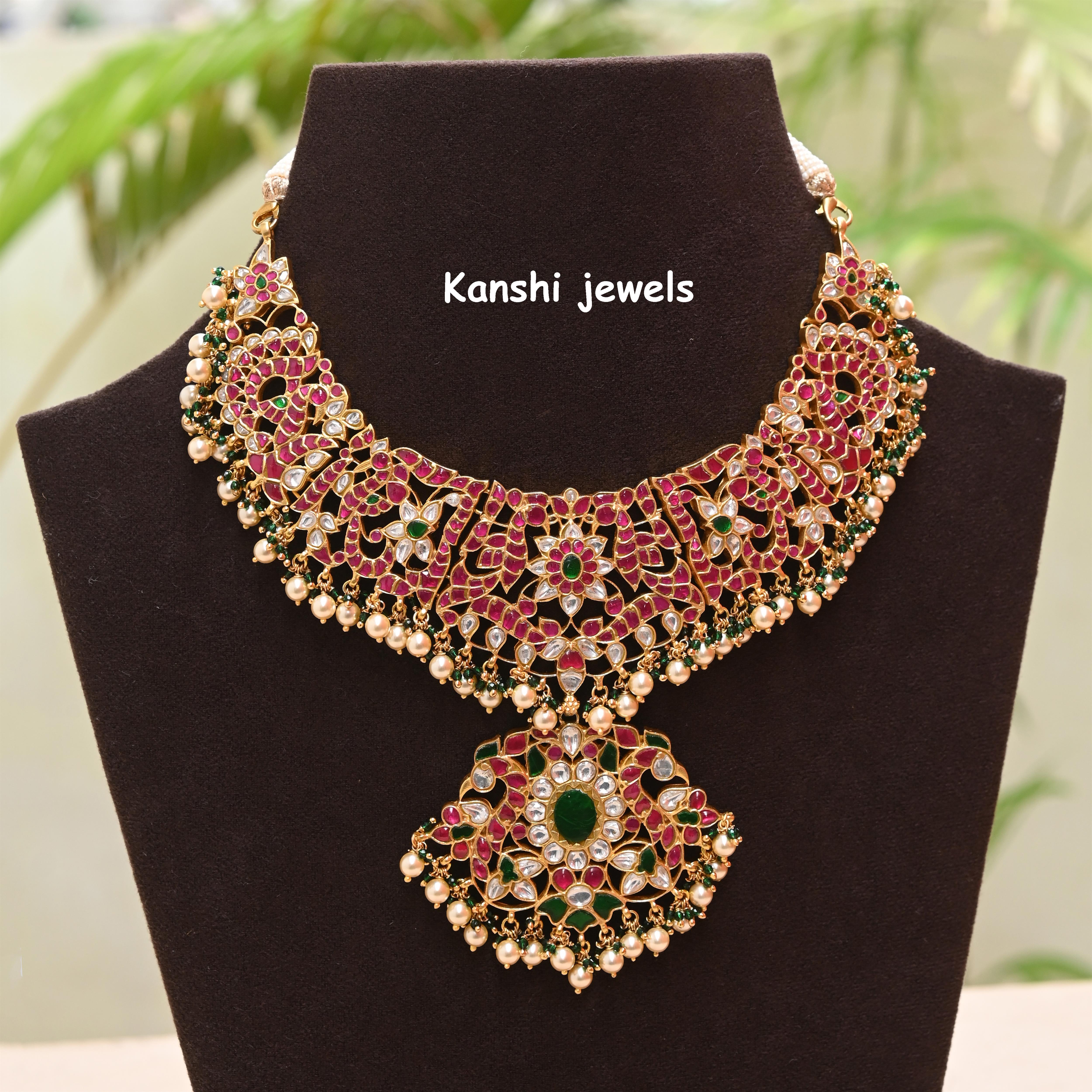 Silver Jadau Necklace