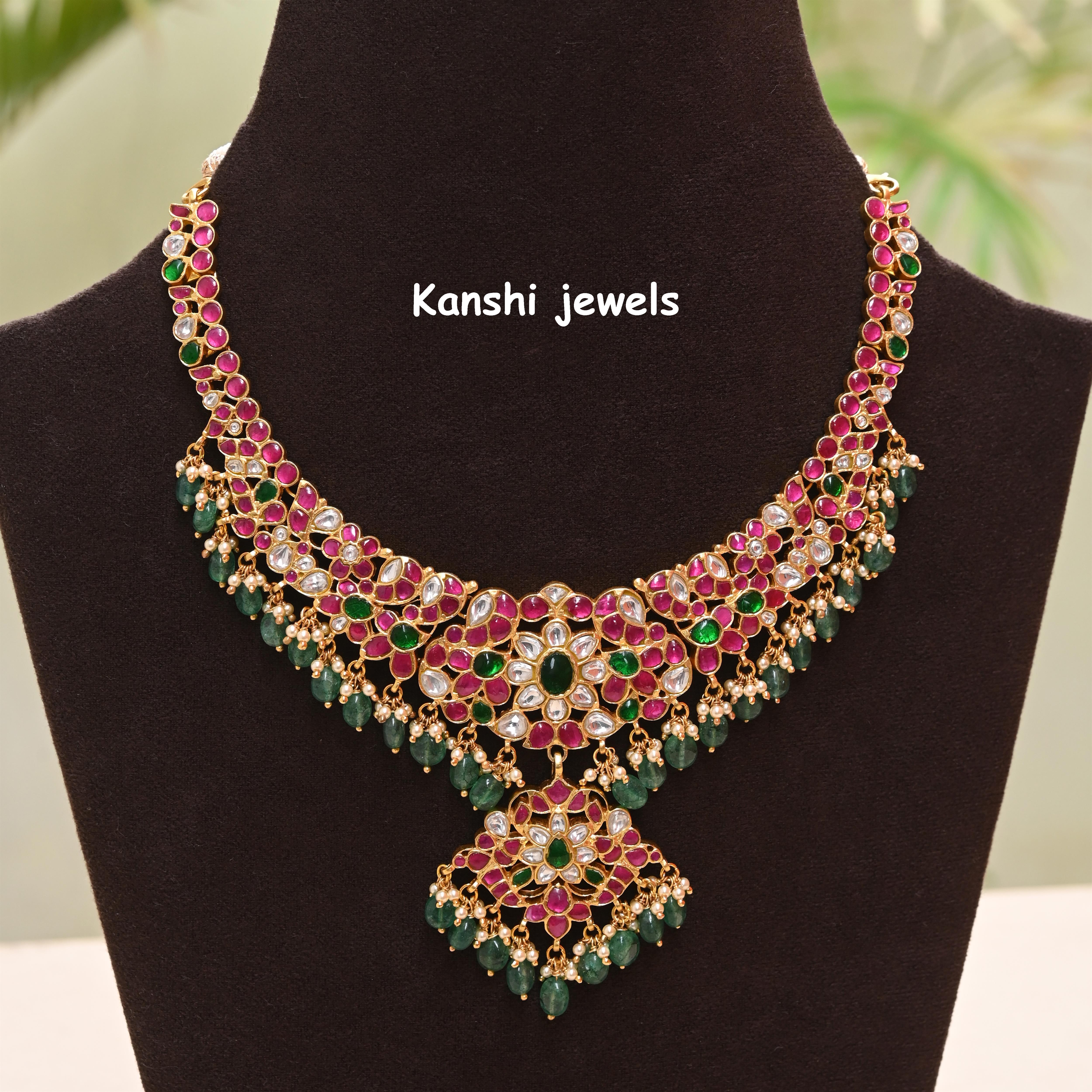 Silver Jadau Necklace