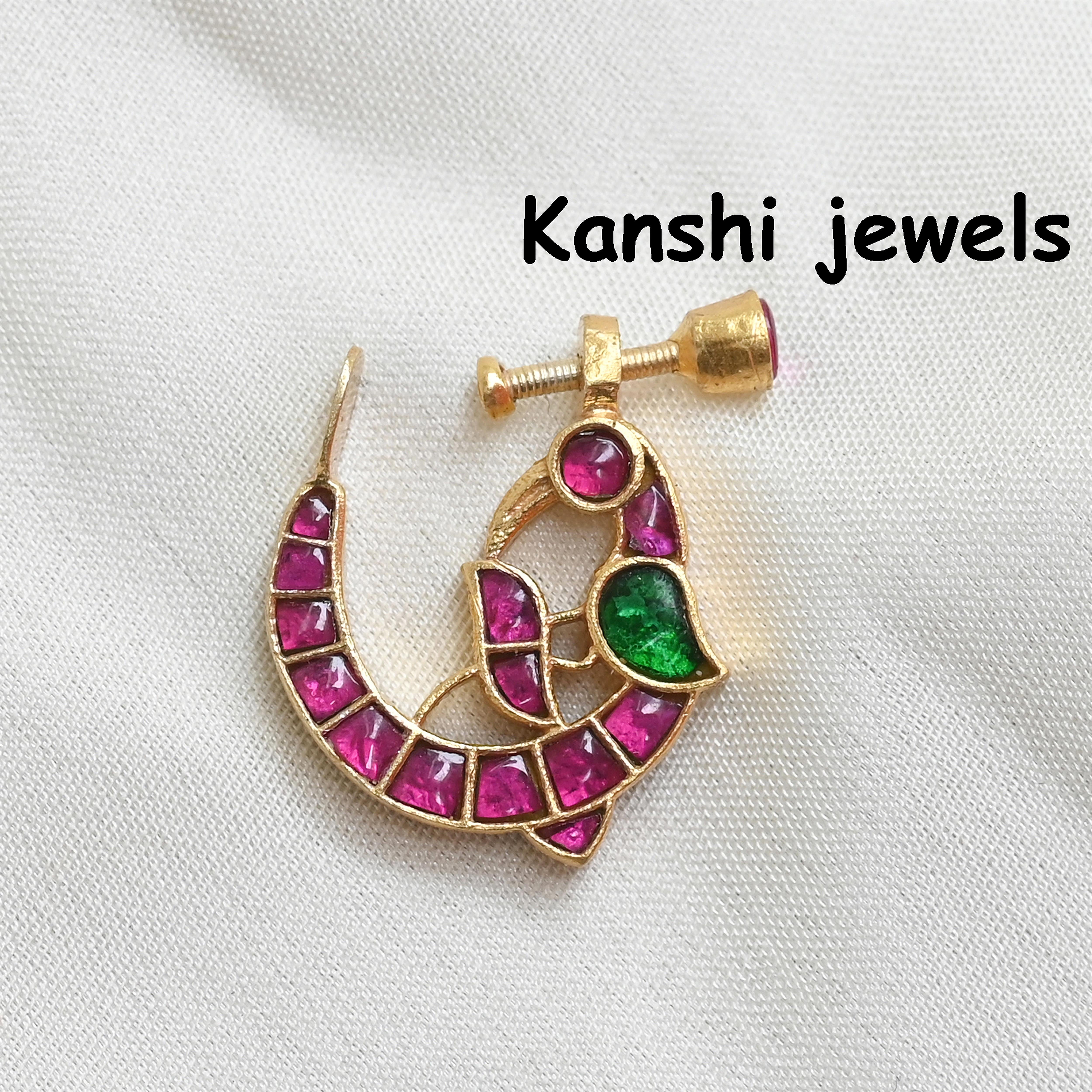 Silver Jadau Nose Pin
