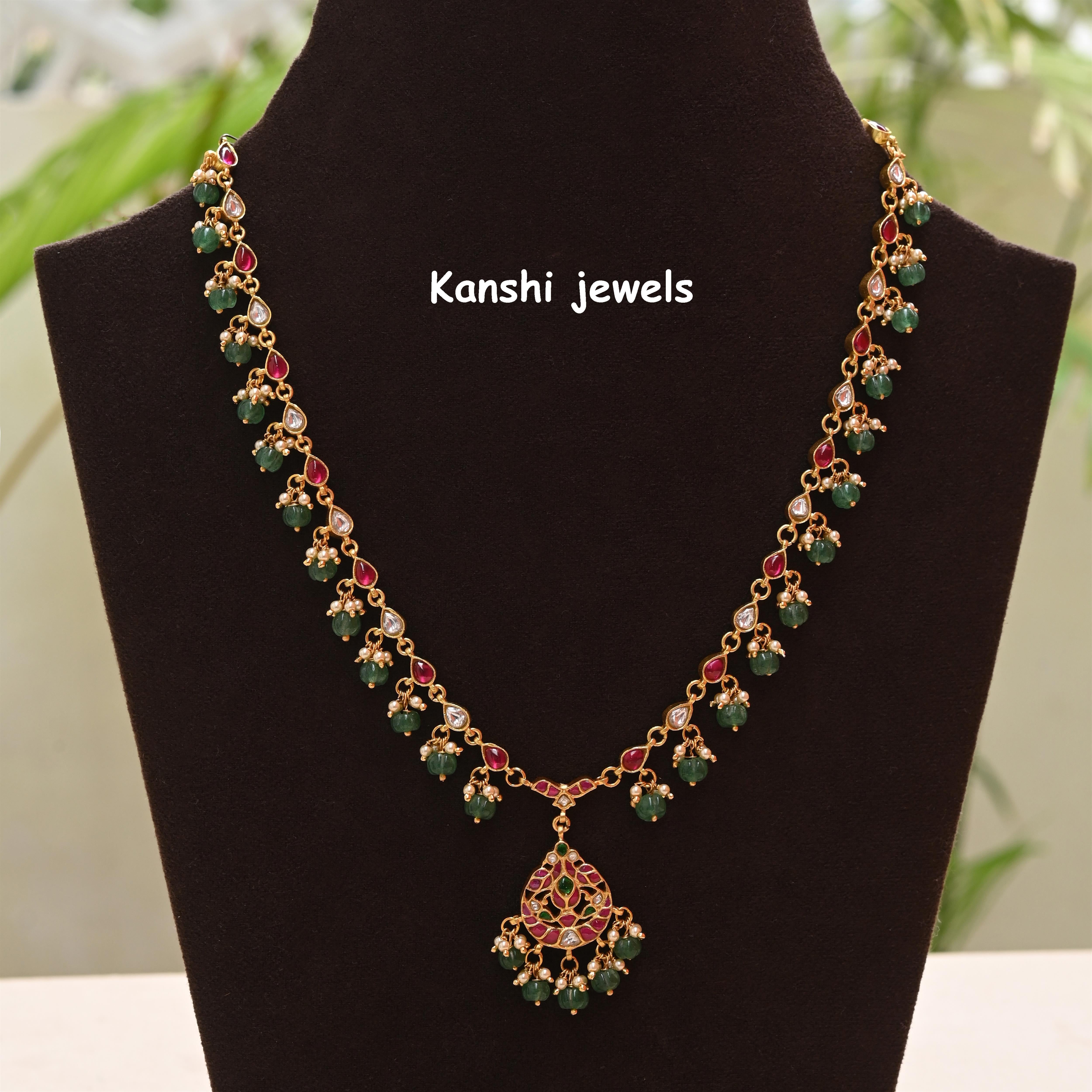Silver Jadau Necklace