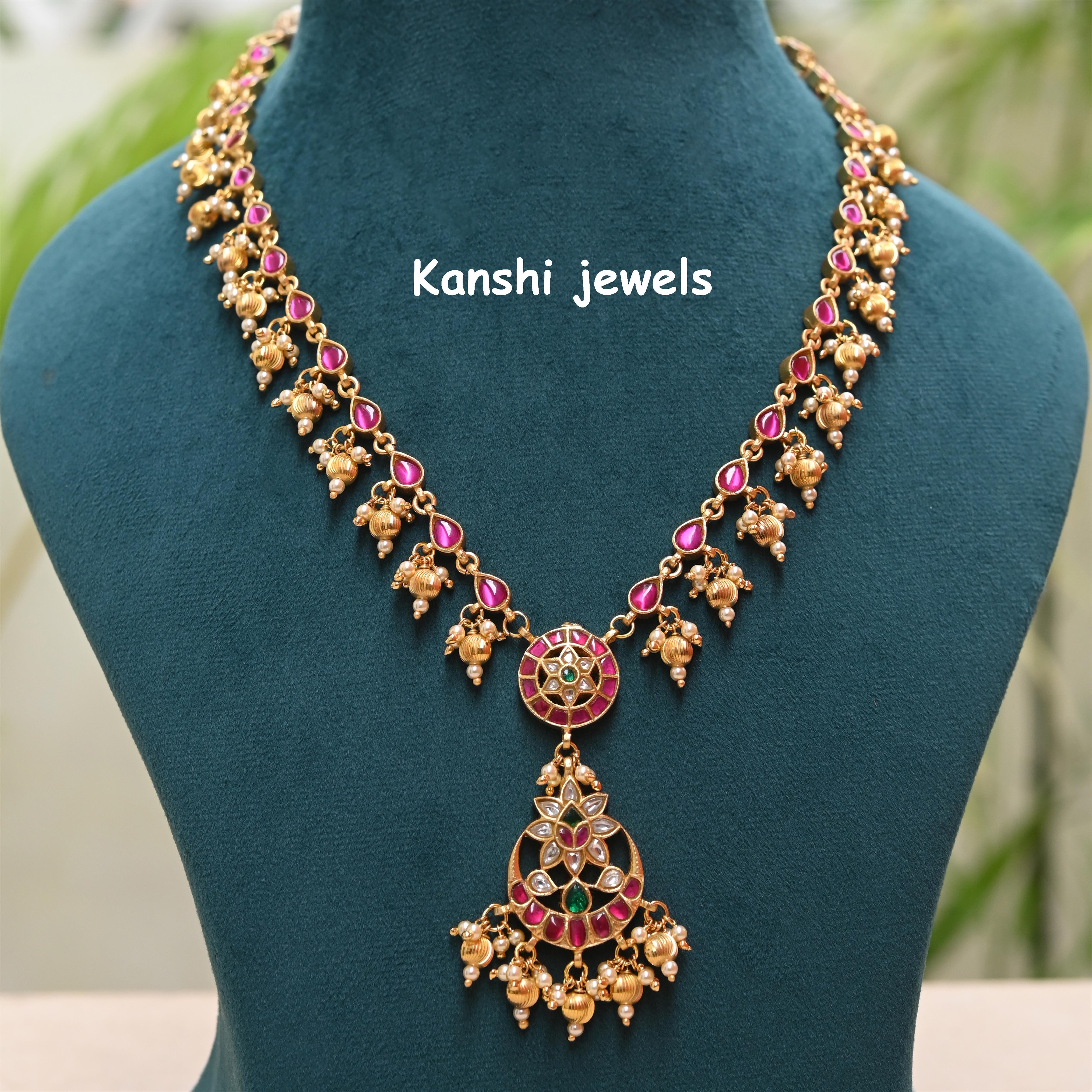 Silver Jadau Necklace