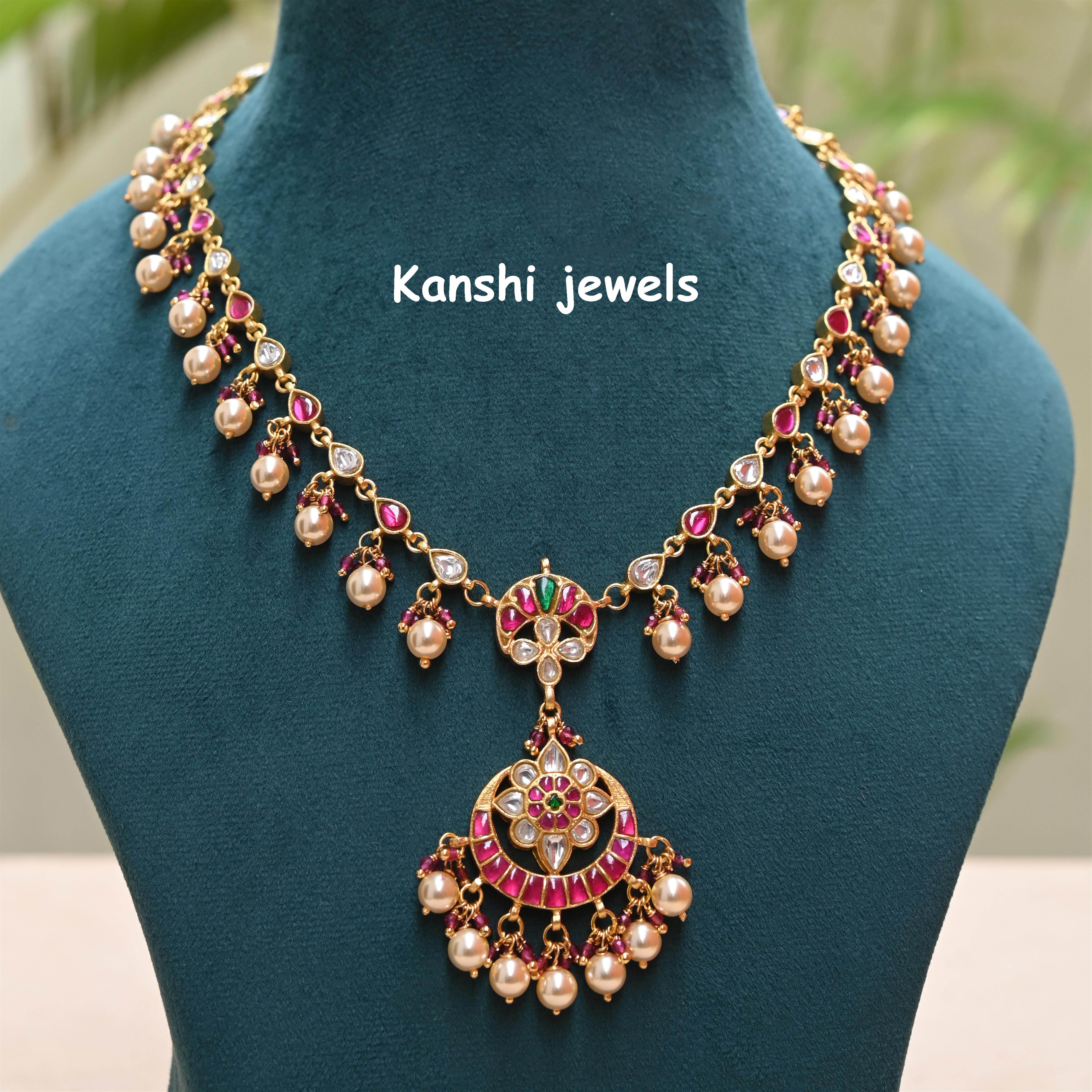 Silver Jadau Necklace