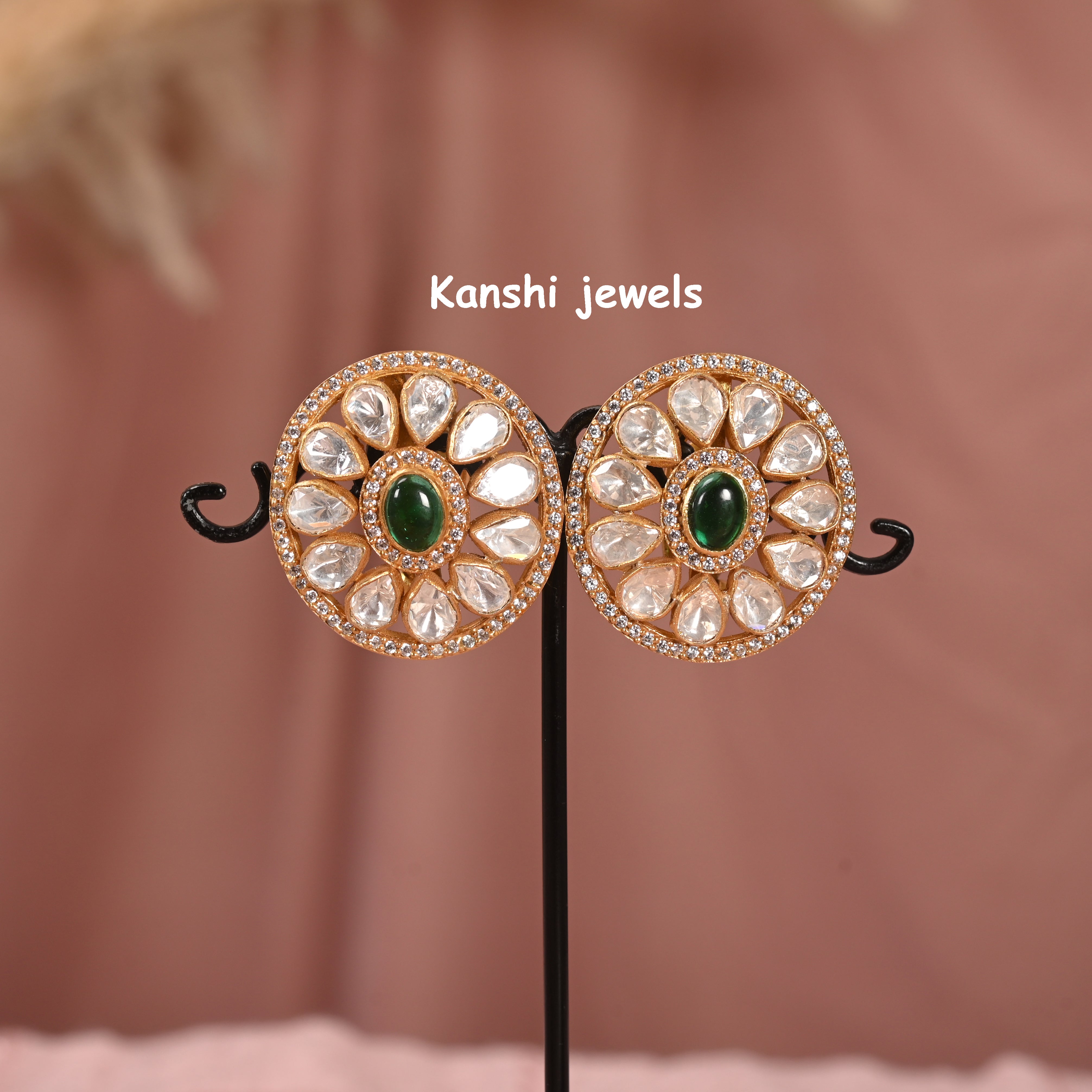 Silver moissanite studs