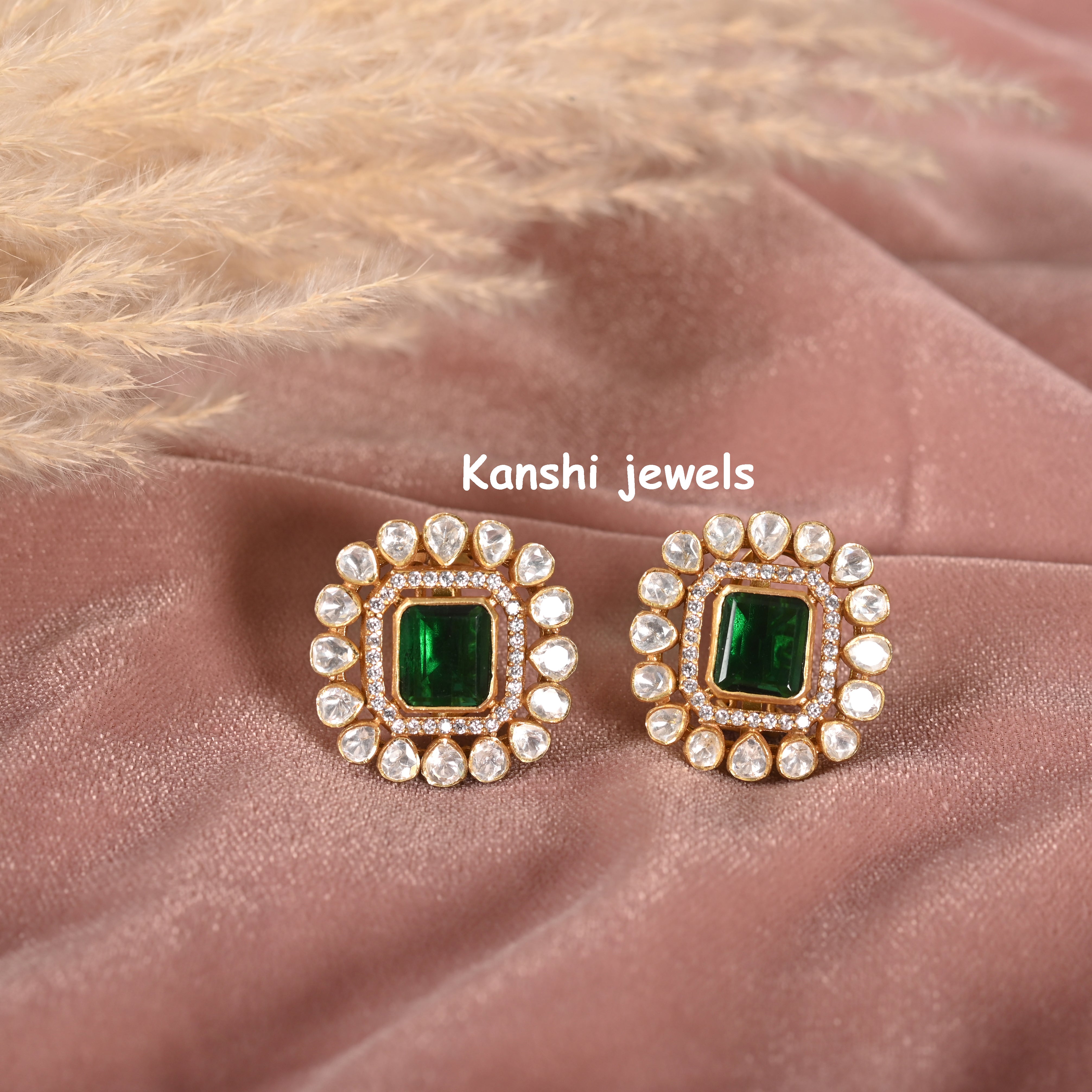 Silver moissanite studs