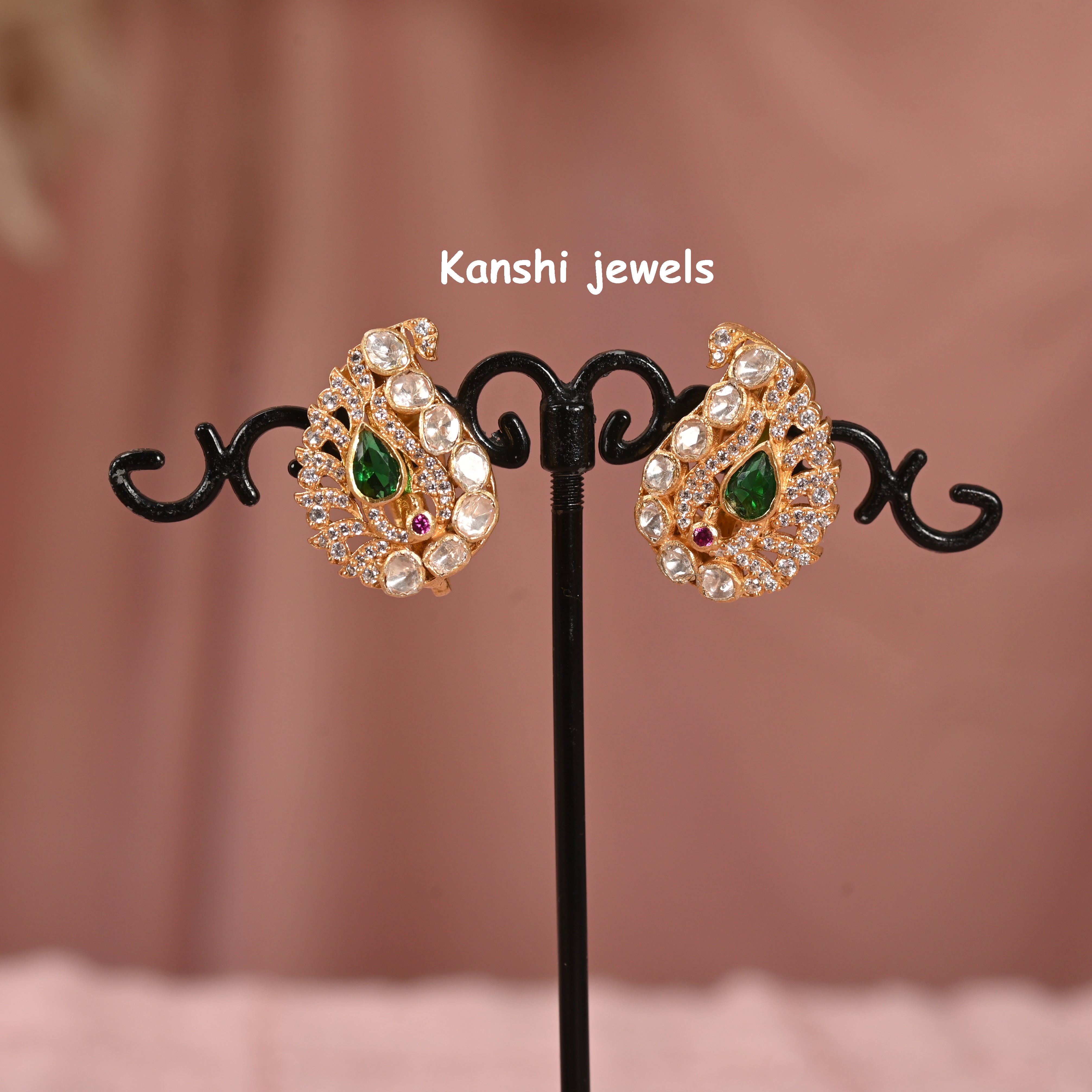 Silver moissanite studs