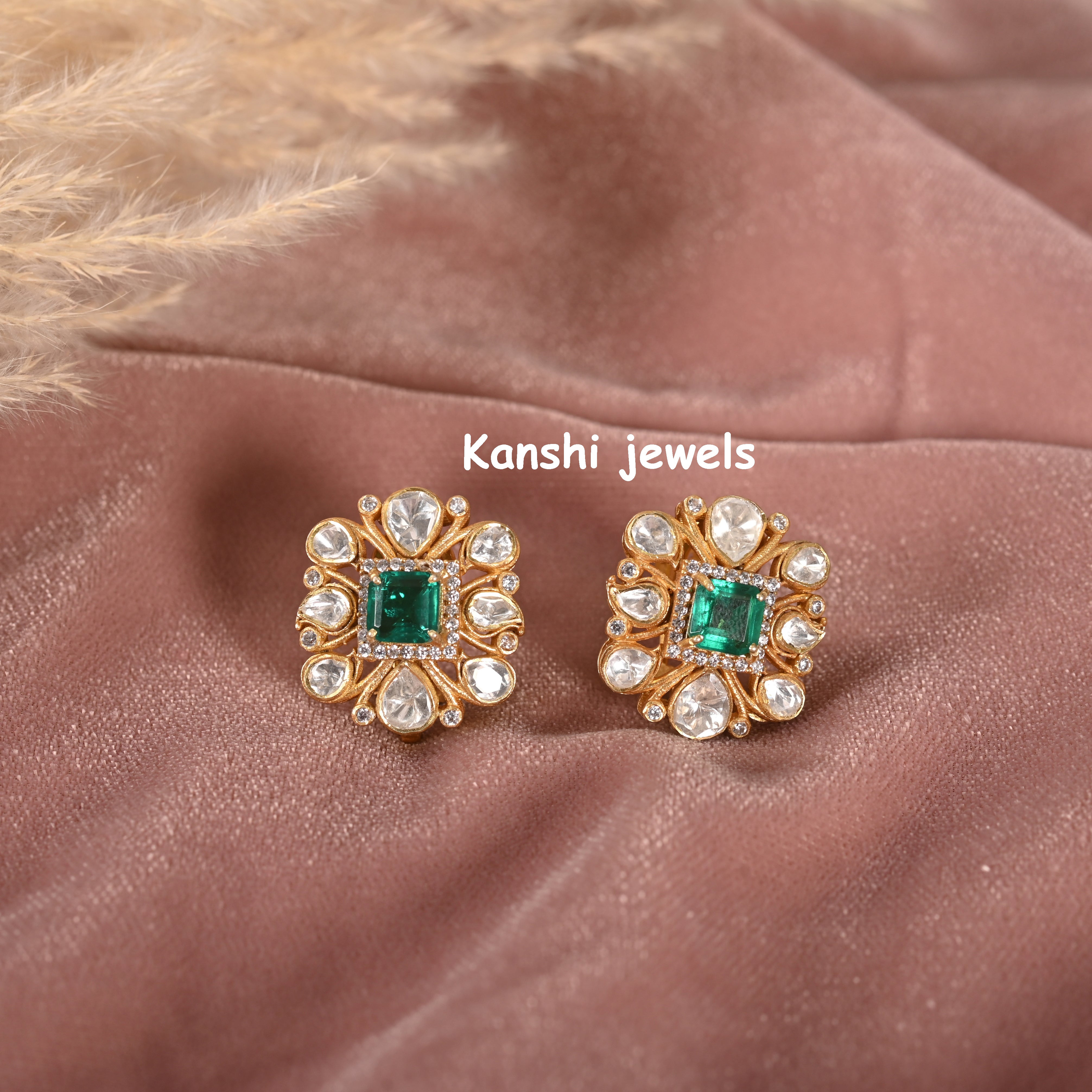 Silver moissanite studs