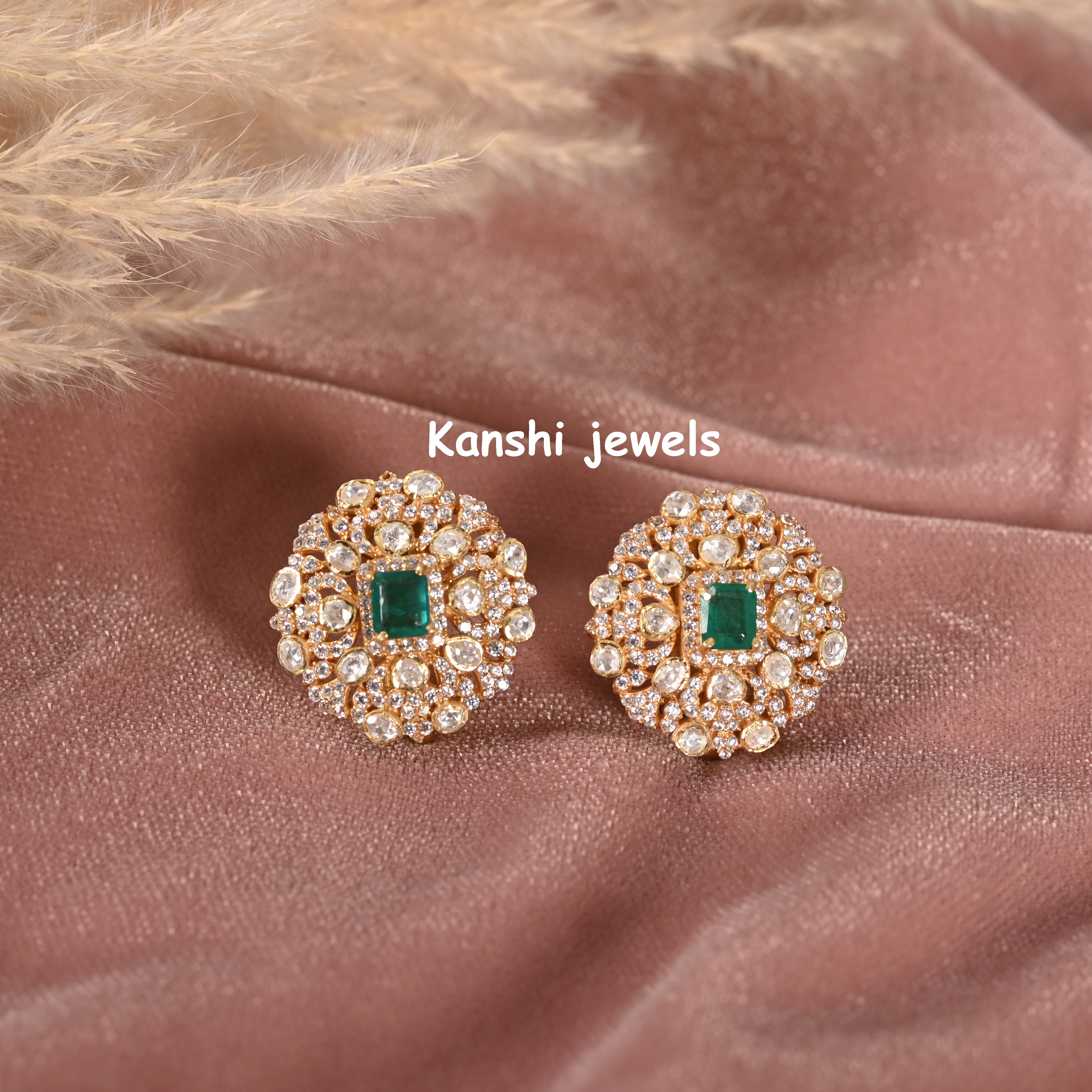 Silver moissanite studs