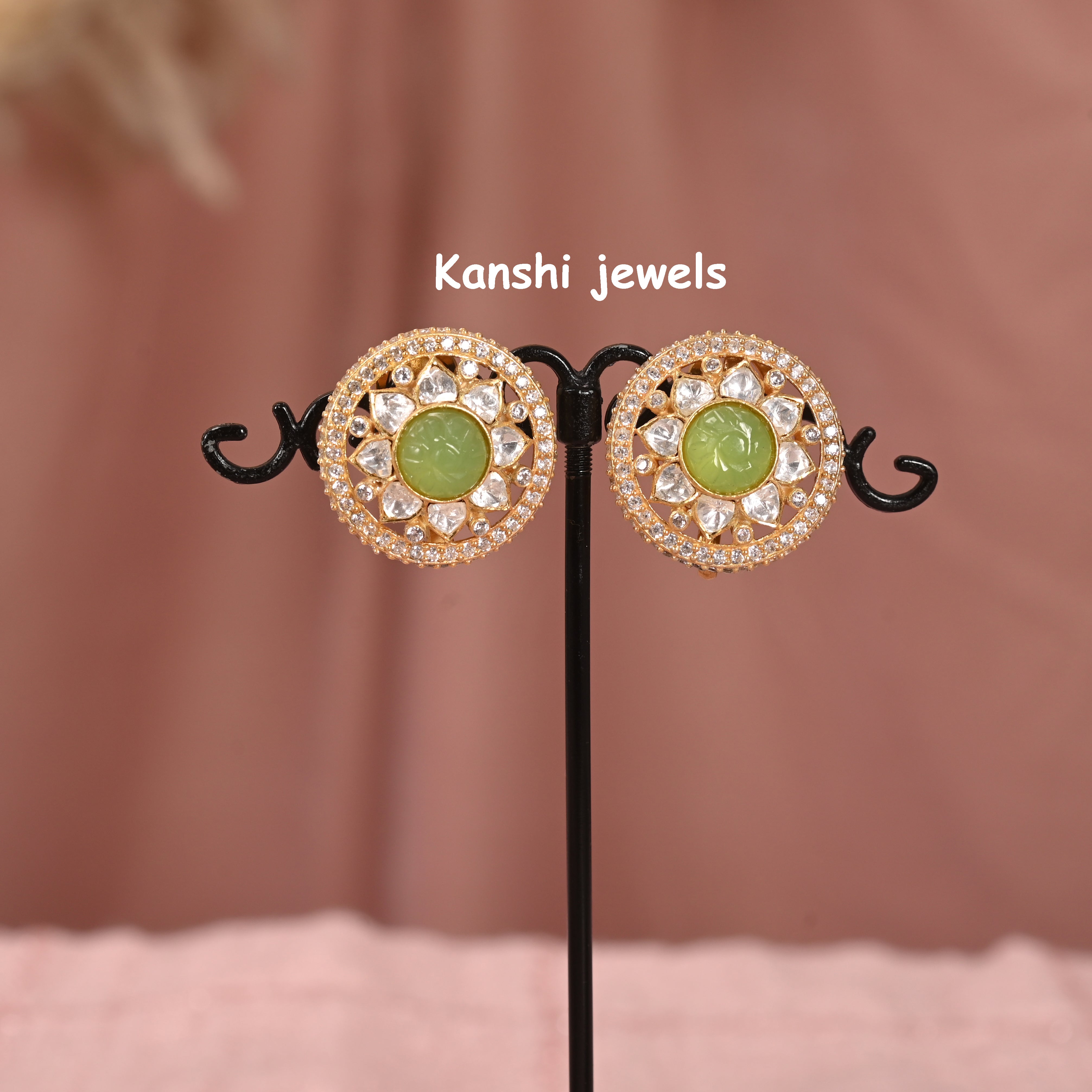 Silver moissanite studs