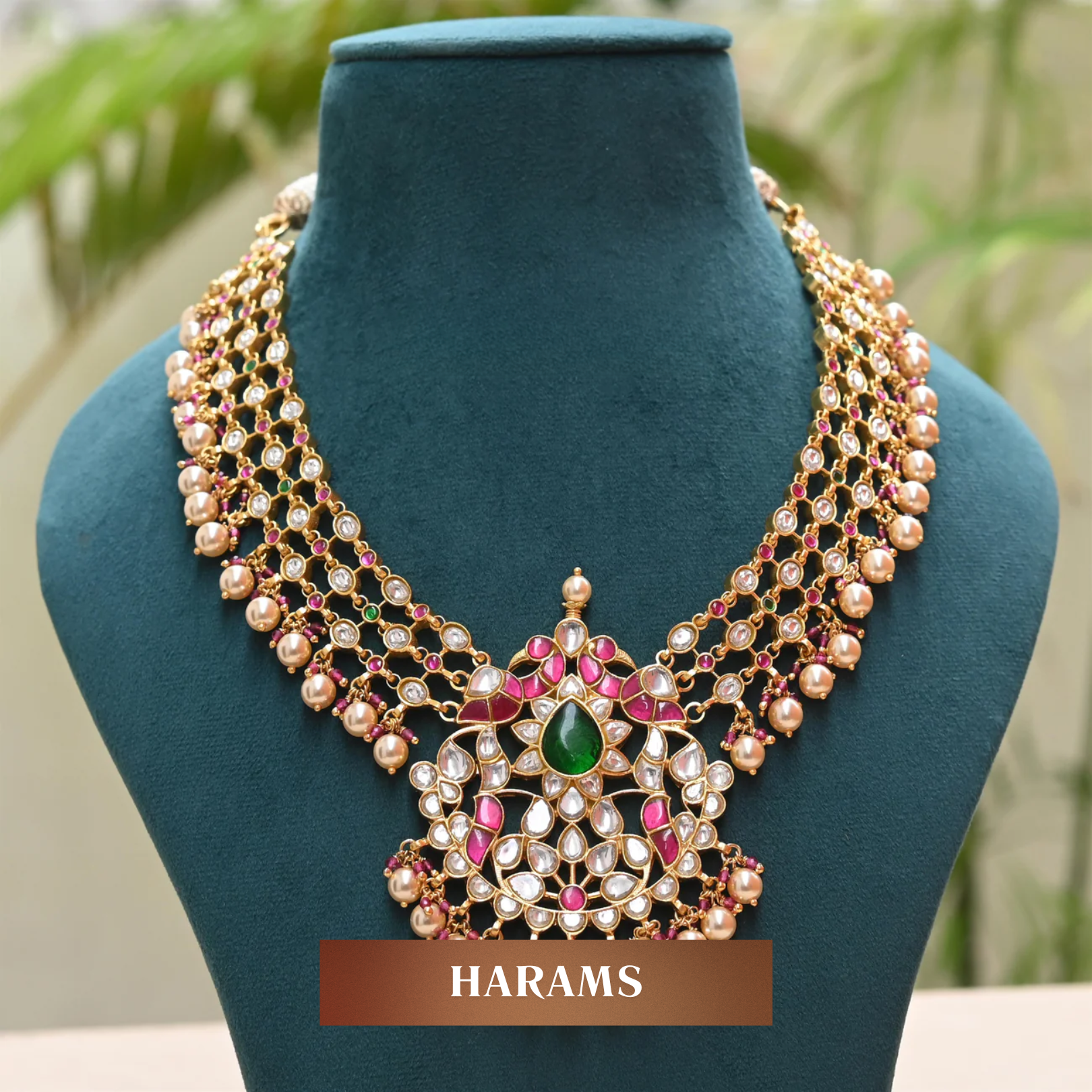 Silver Jadau Necklace