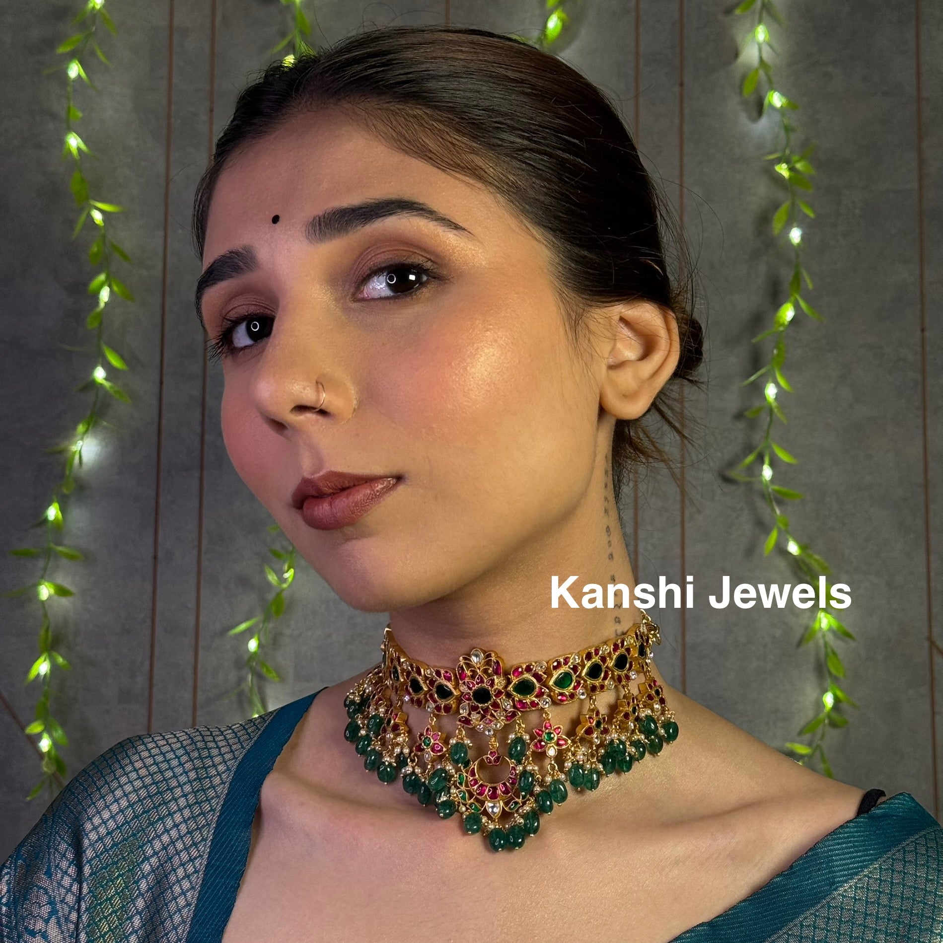 Silver Jadau Necklace