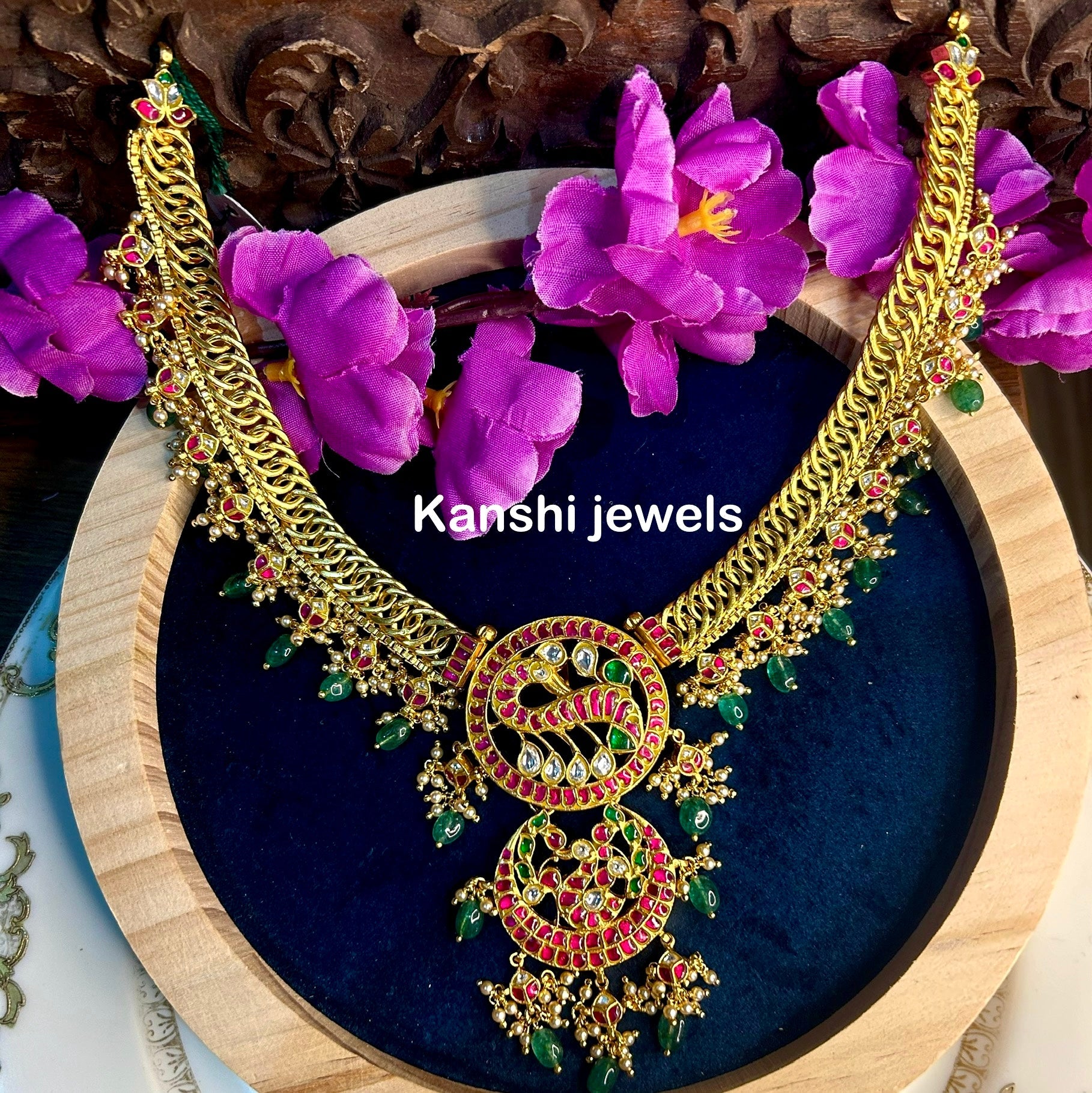Silver Jadau Necklace