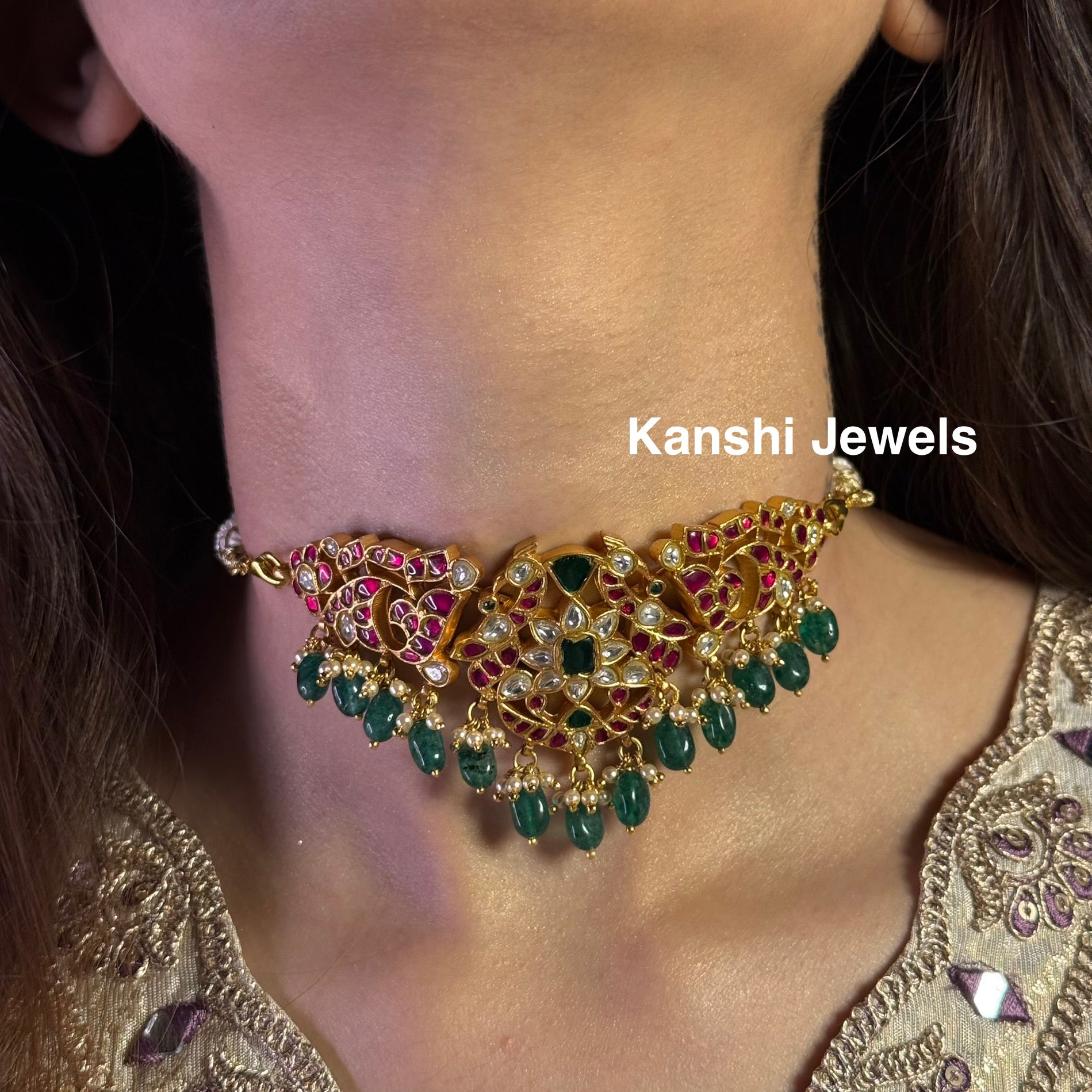 Silver Jadau Choker